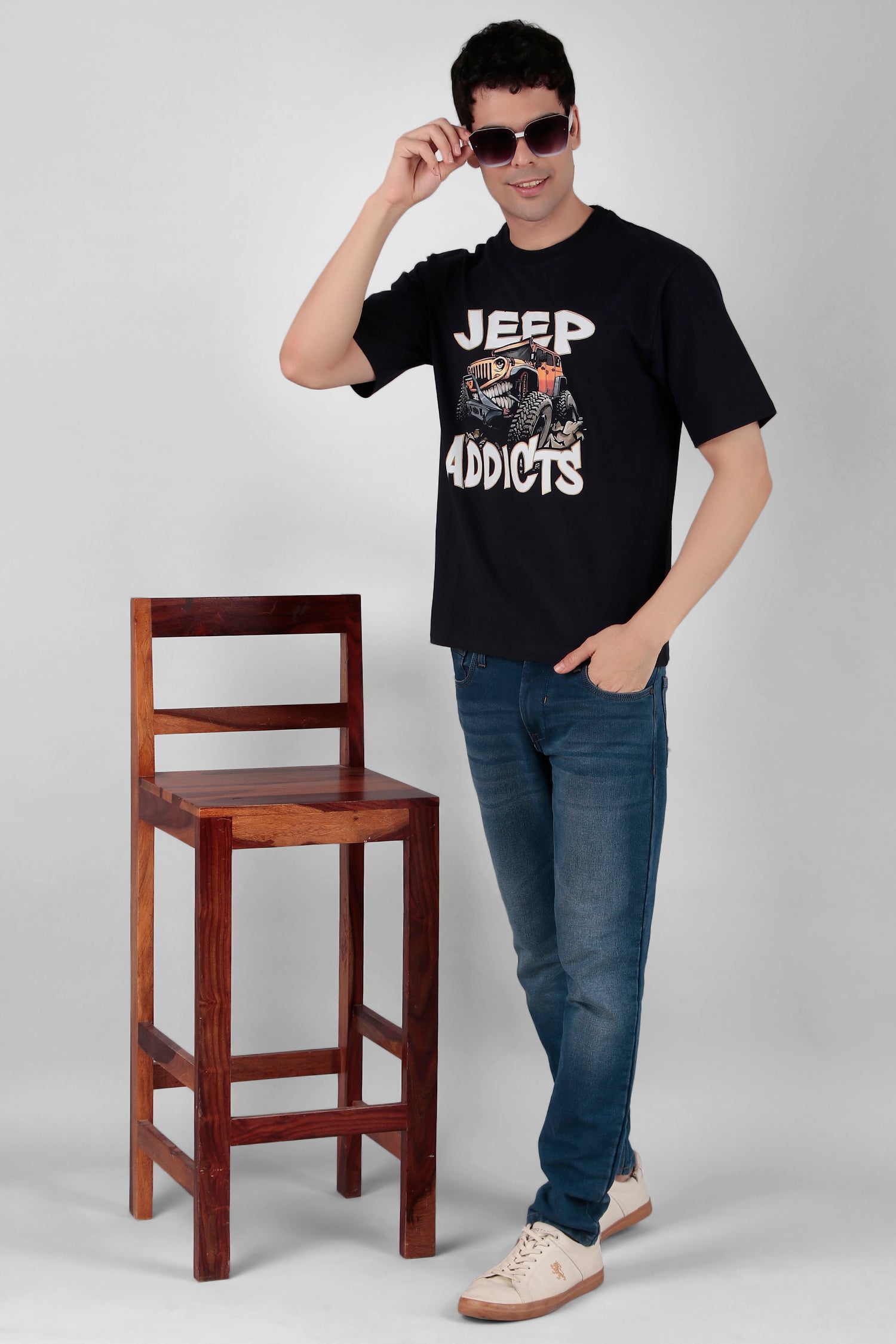 Jeep Printed Black T-Shirt