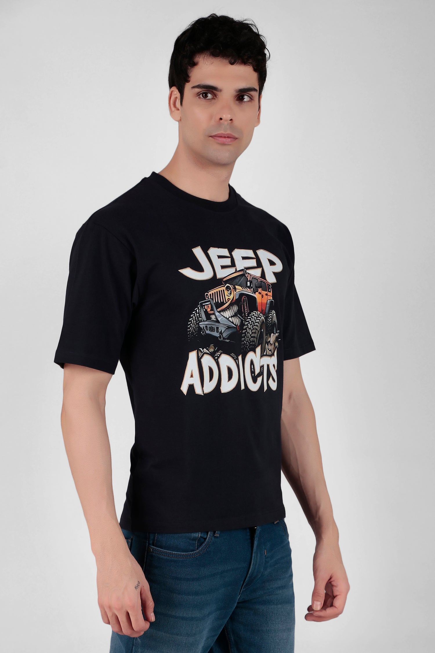 Jeep Printed Black T-Shirt