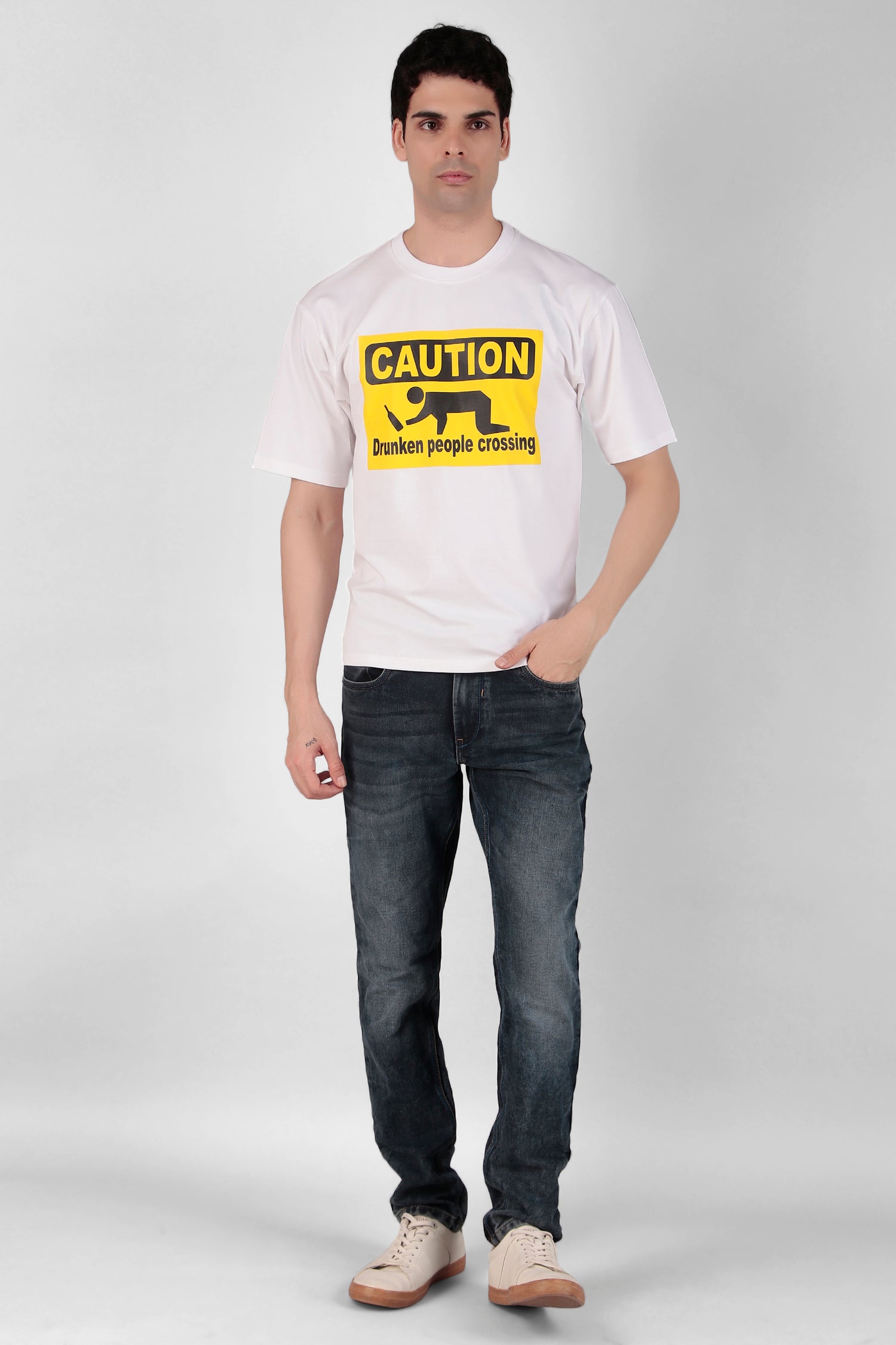 Caution Printed T-Shirt