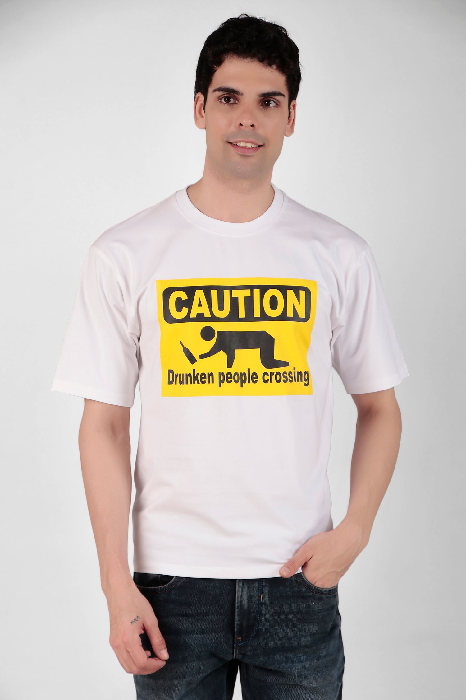Caution Printed T-Shirt