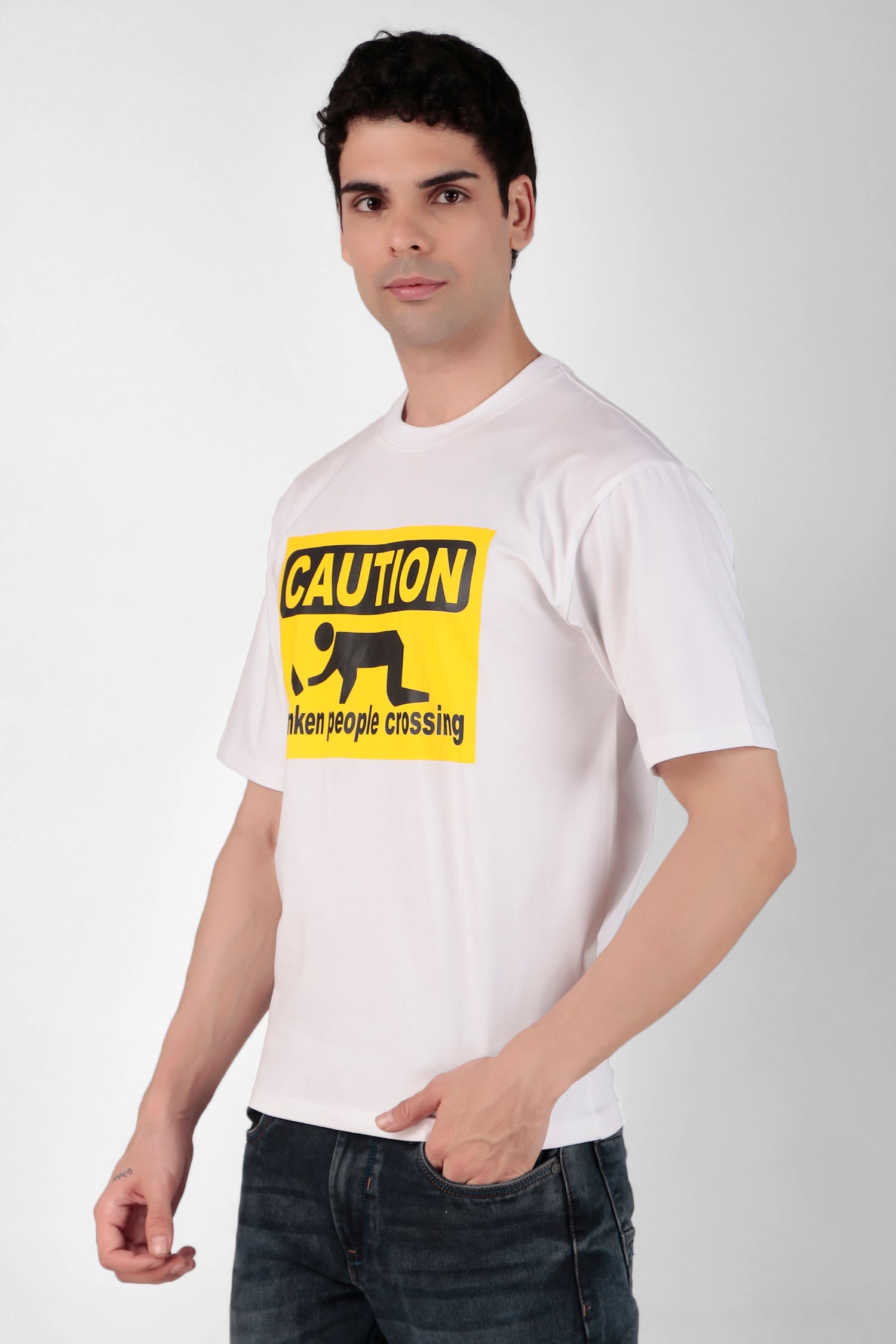 Caution Printed T-Shirt
