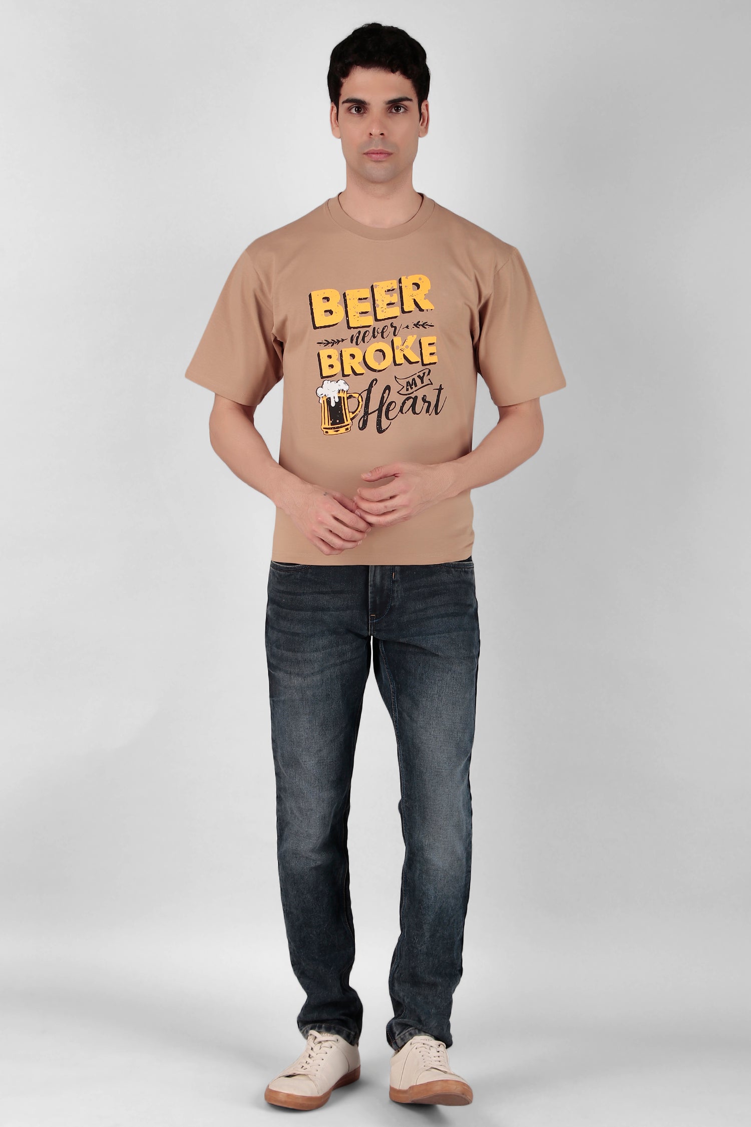Beer over Broken heart Printed T-Shirt