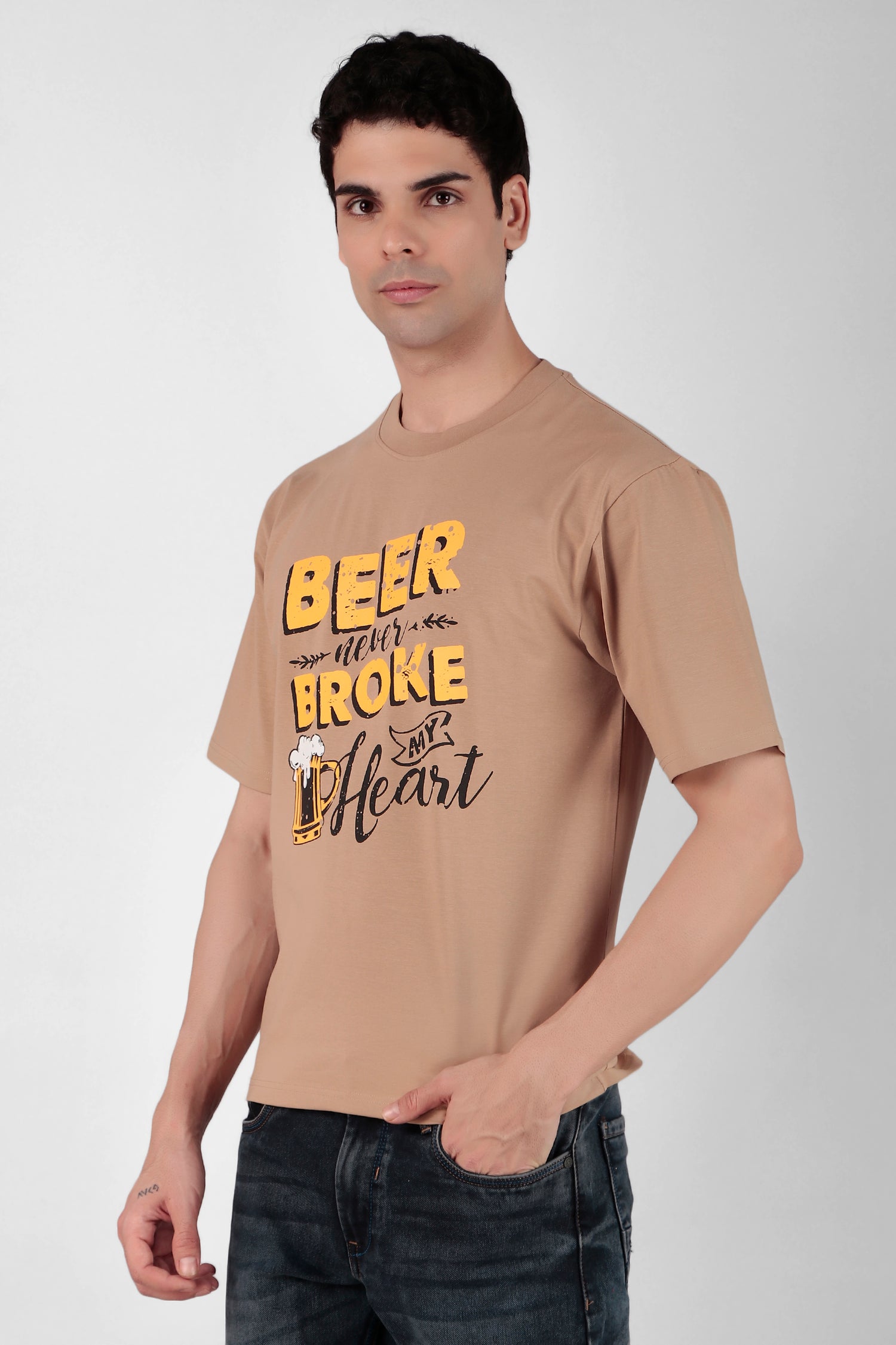 Beer over Broken heart Printed T-Shirt