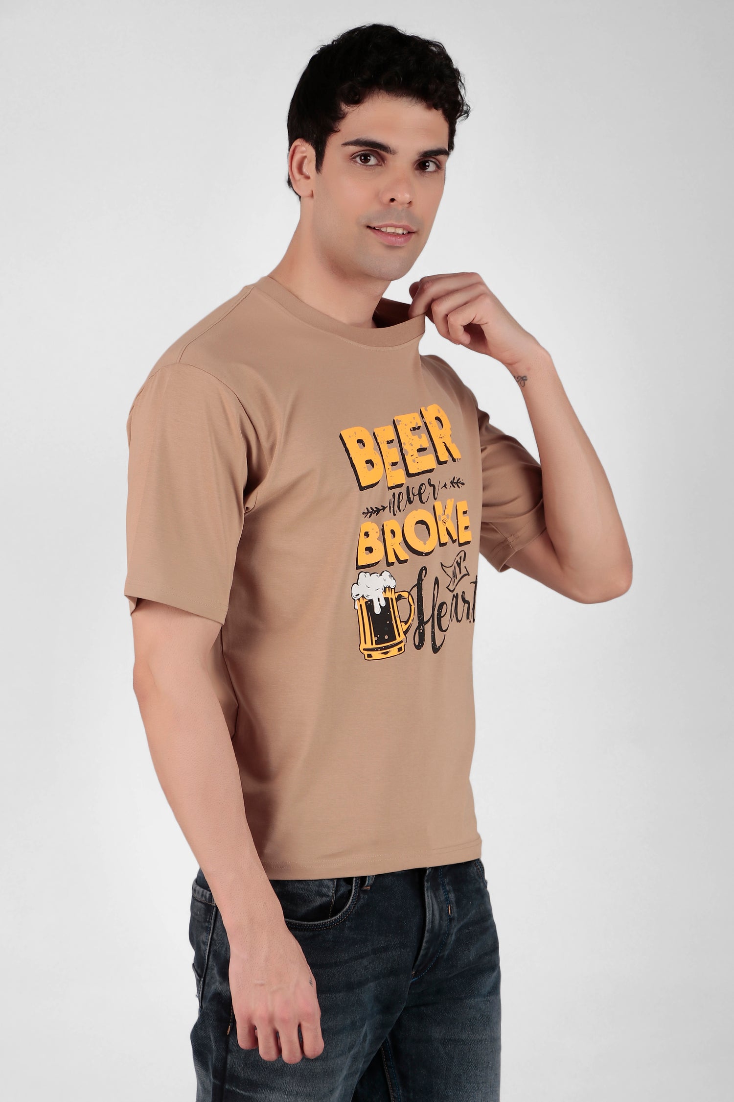 Beer over Broken heart Printed T-Shirt