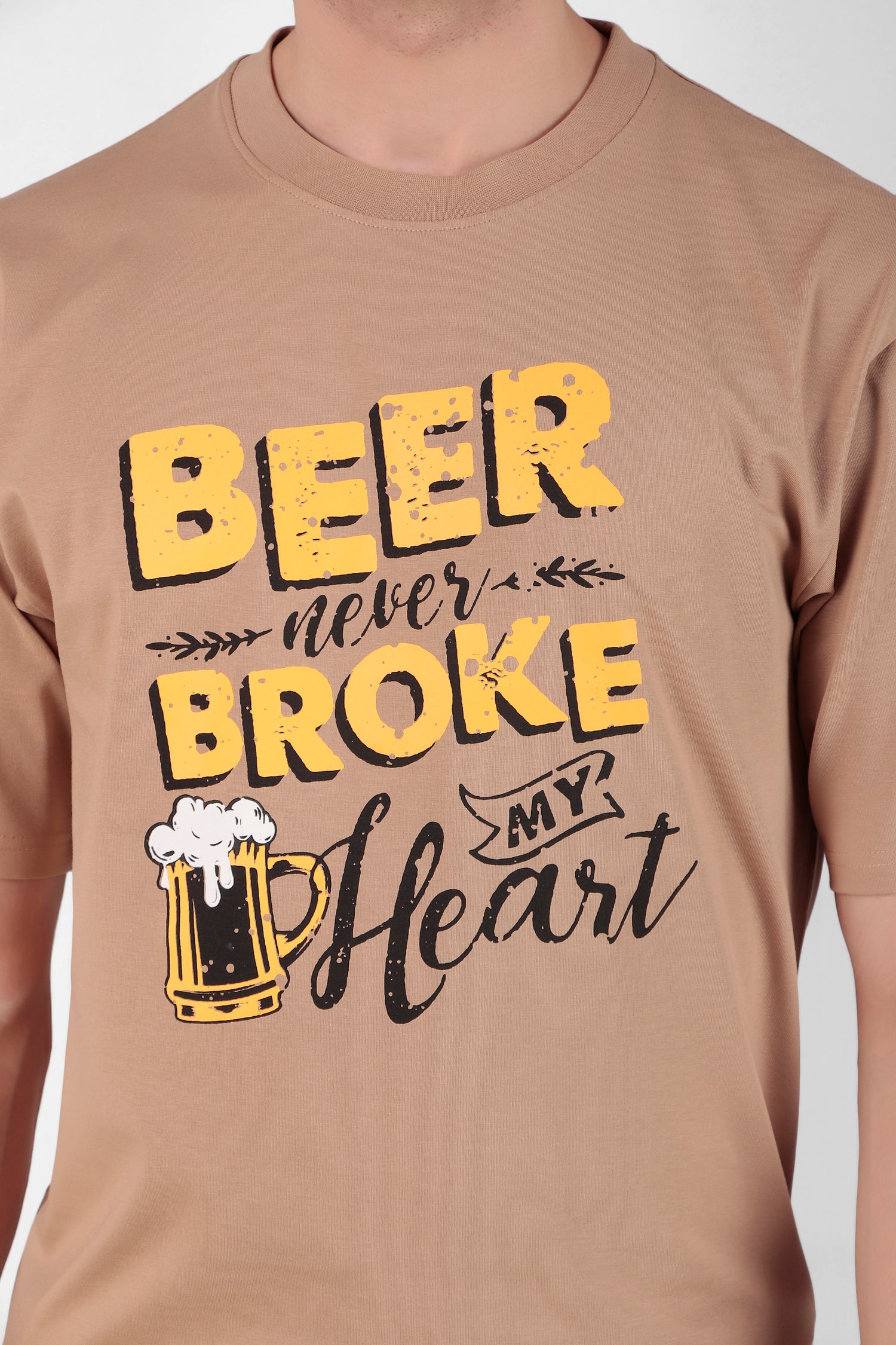 Beer over Broken heart Printed T-Shirt