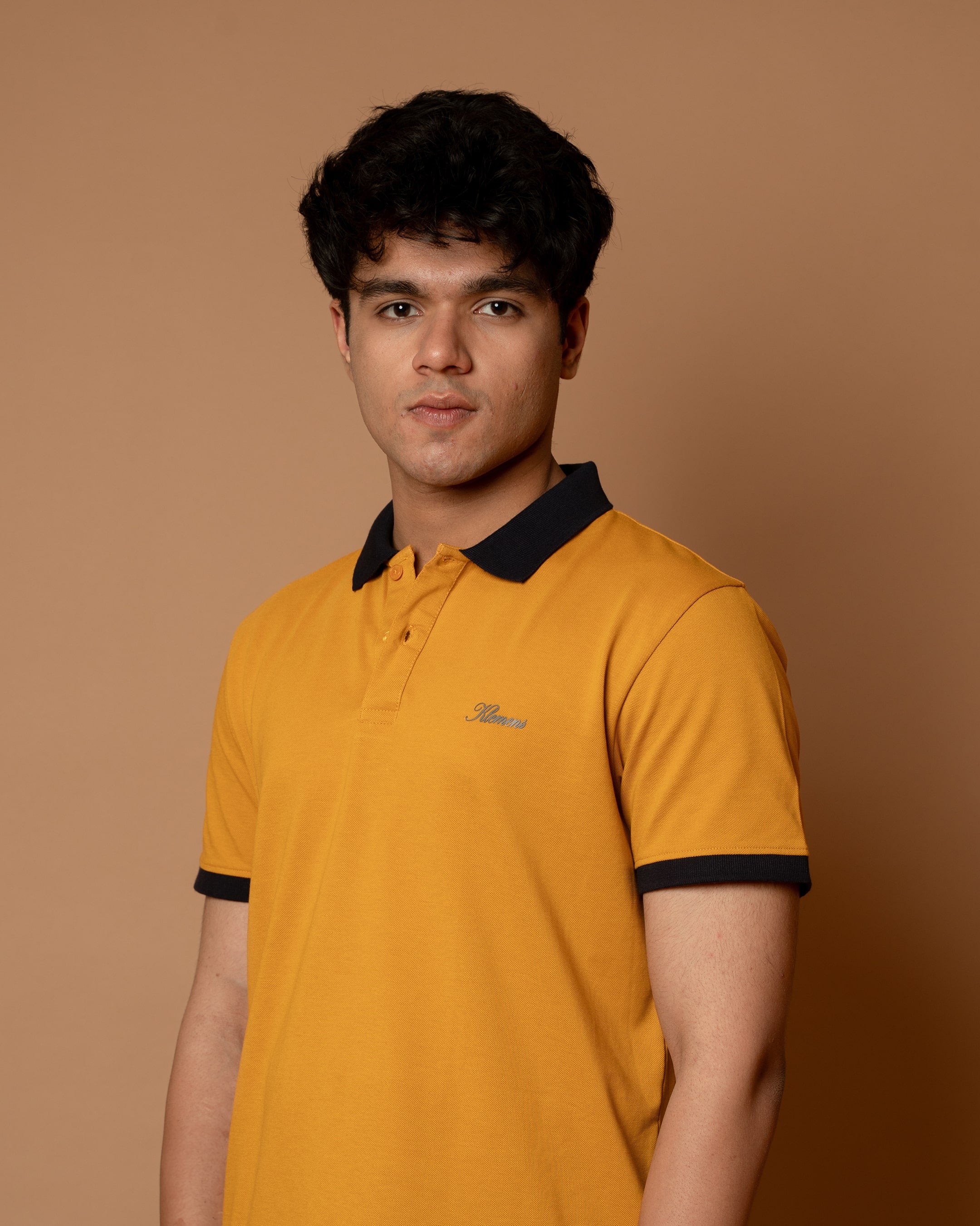 Mustard Contrast Collar Polo