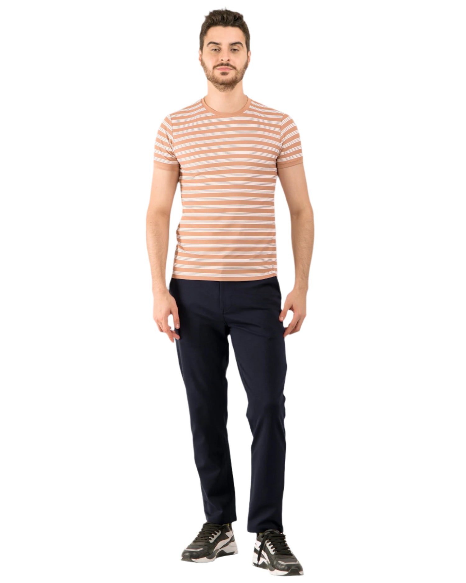 Stripe End Tees – Peach