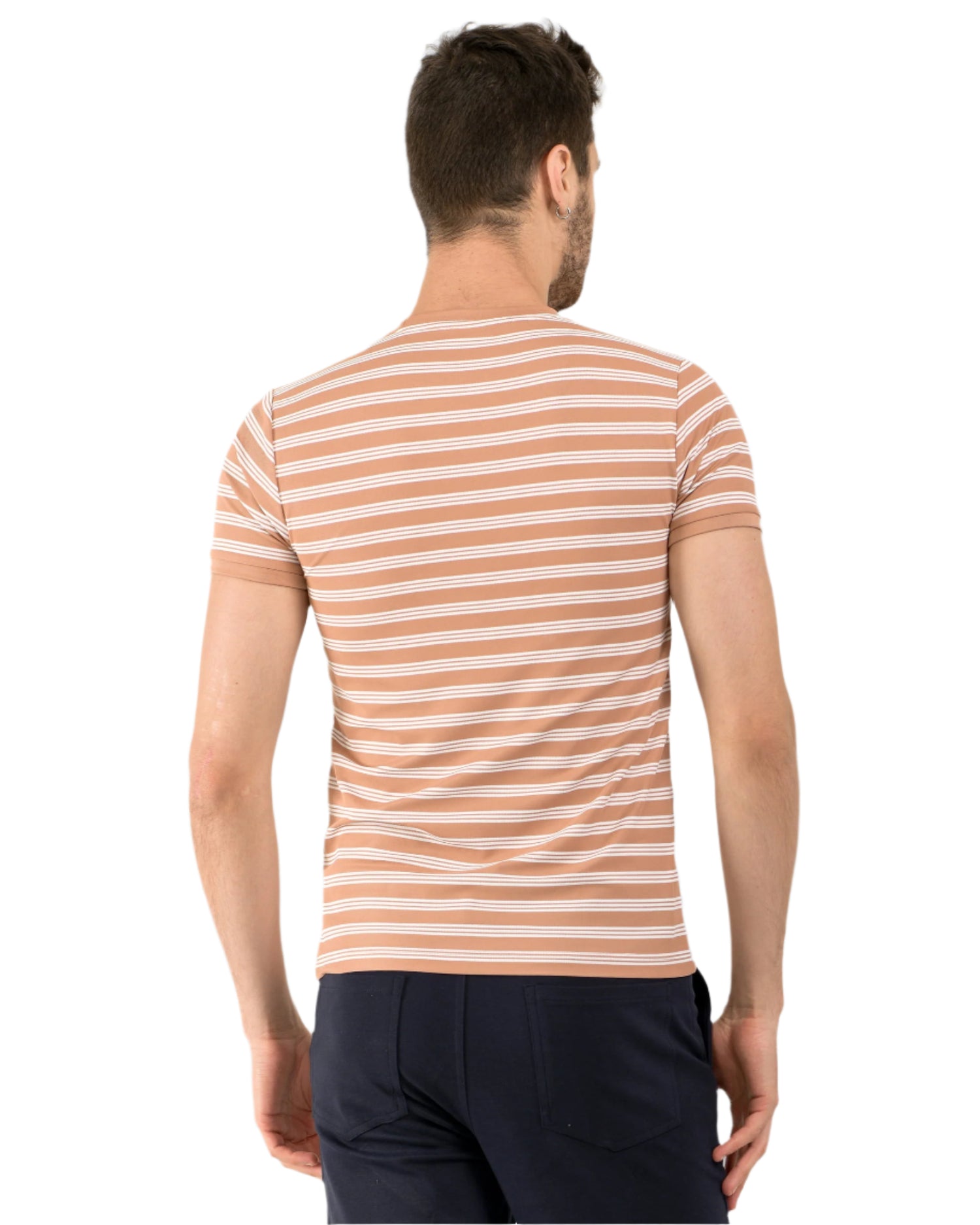 Stripe End Tees – Peach