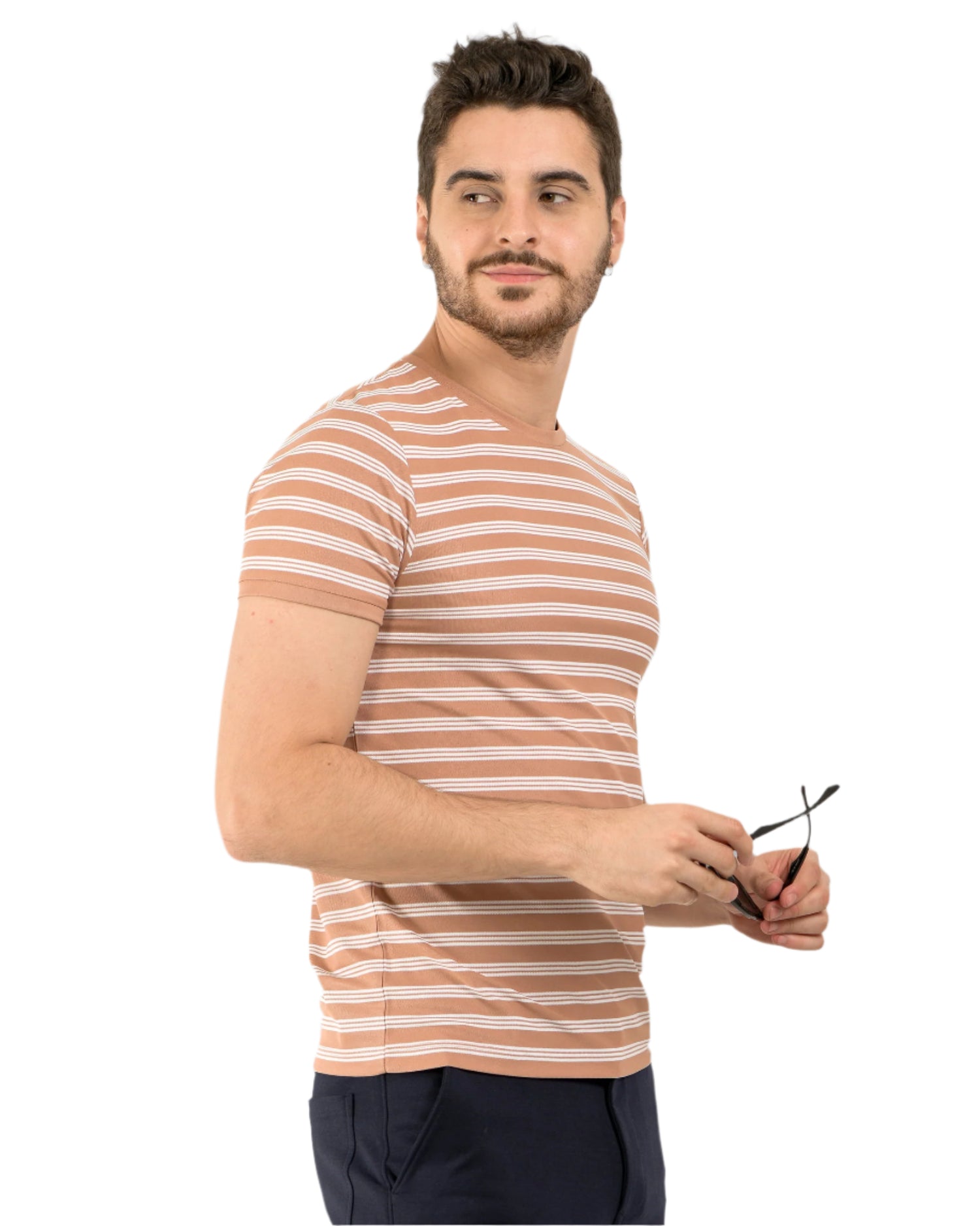 Stripe End Tees – Peach