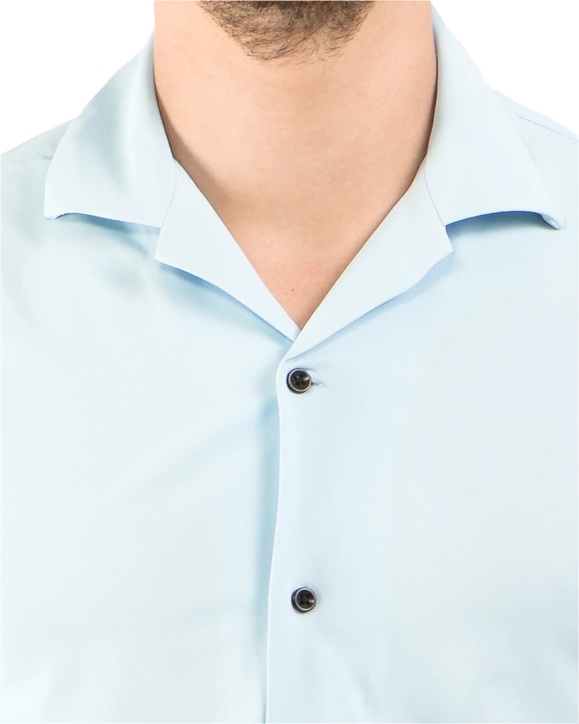 Retro Knit Shirt Plain – Sky