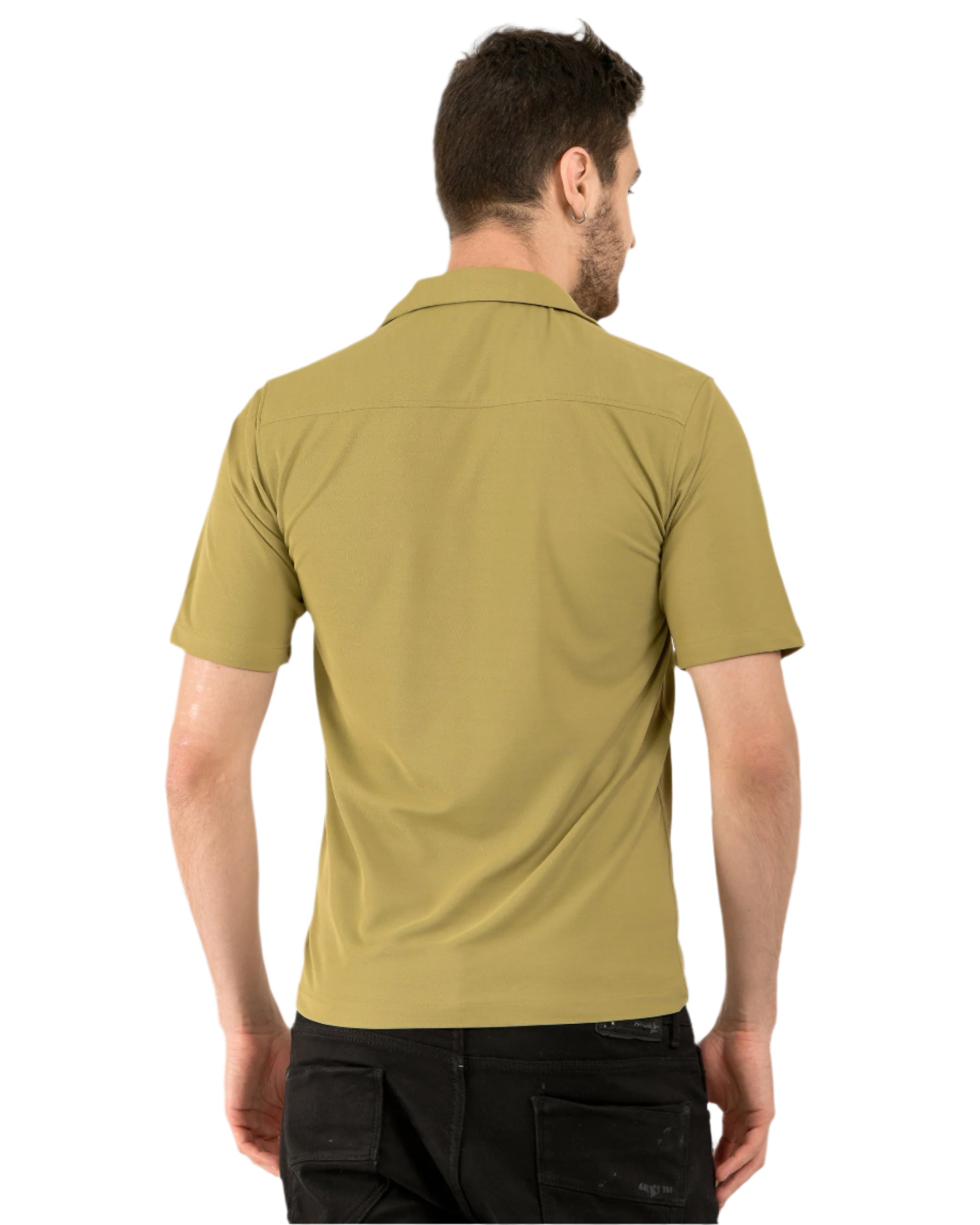 Retro Knit Shirt Plain – Khaki