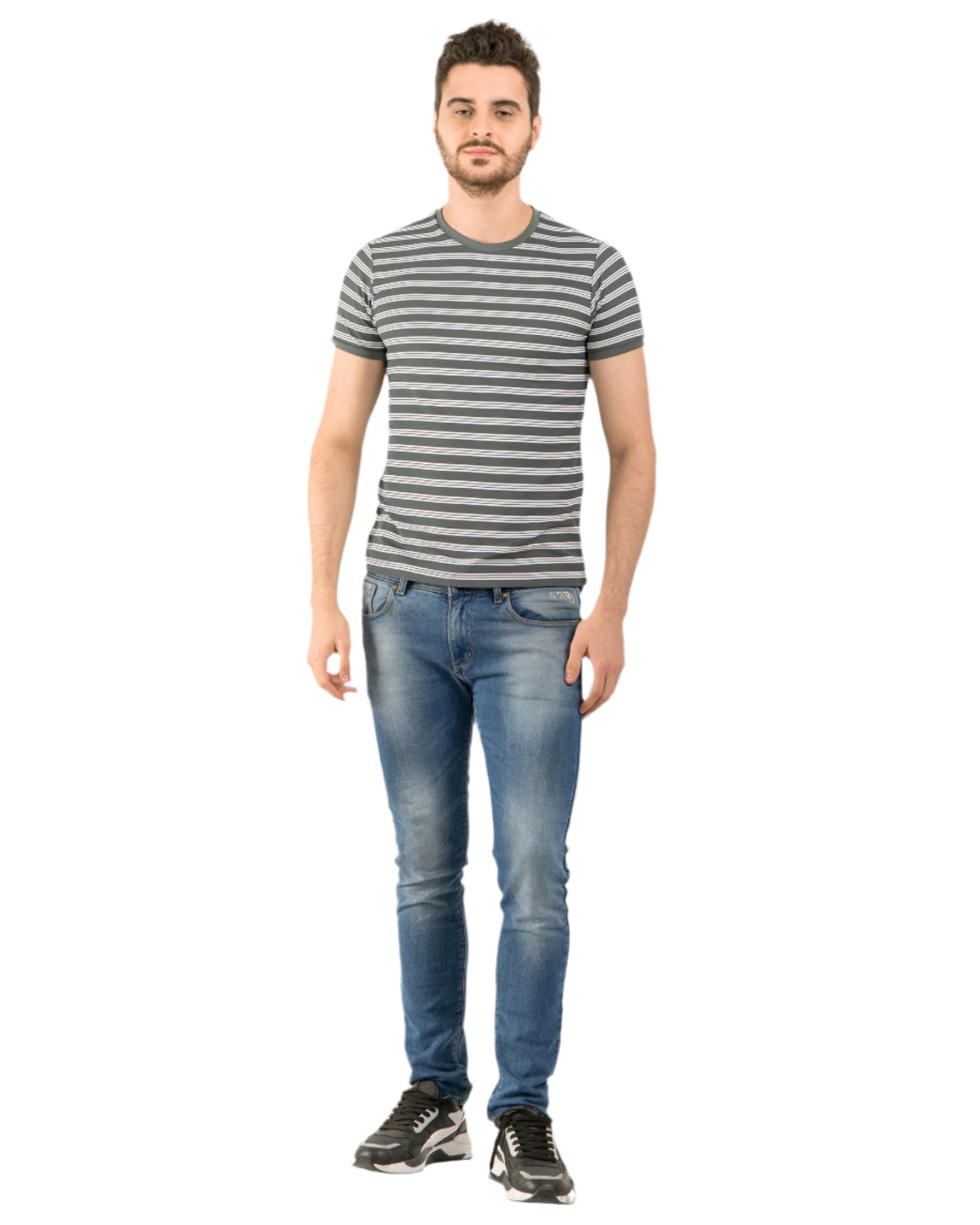 Stripe End Tees – Grey