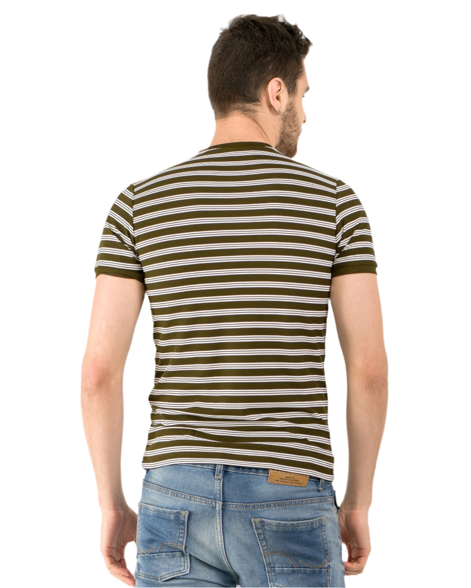 Stripe End Tees – Olive