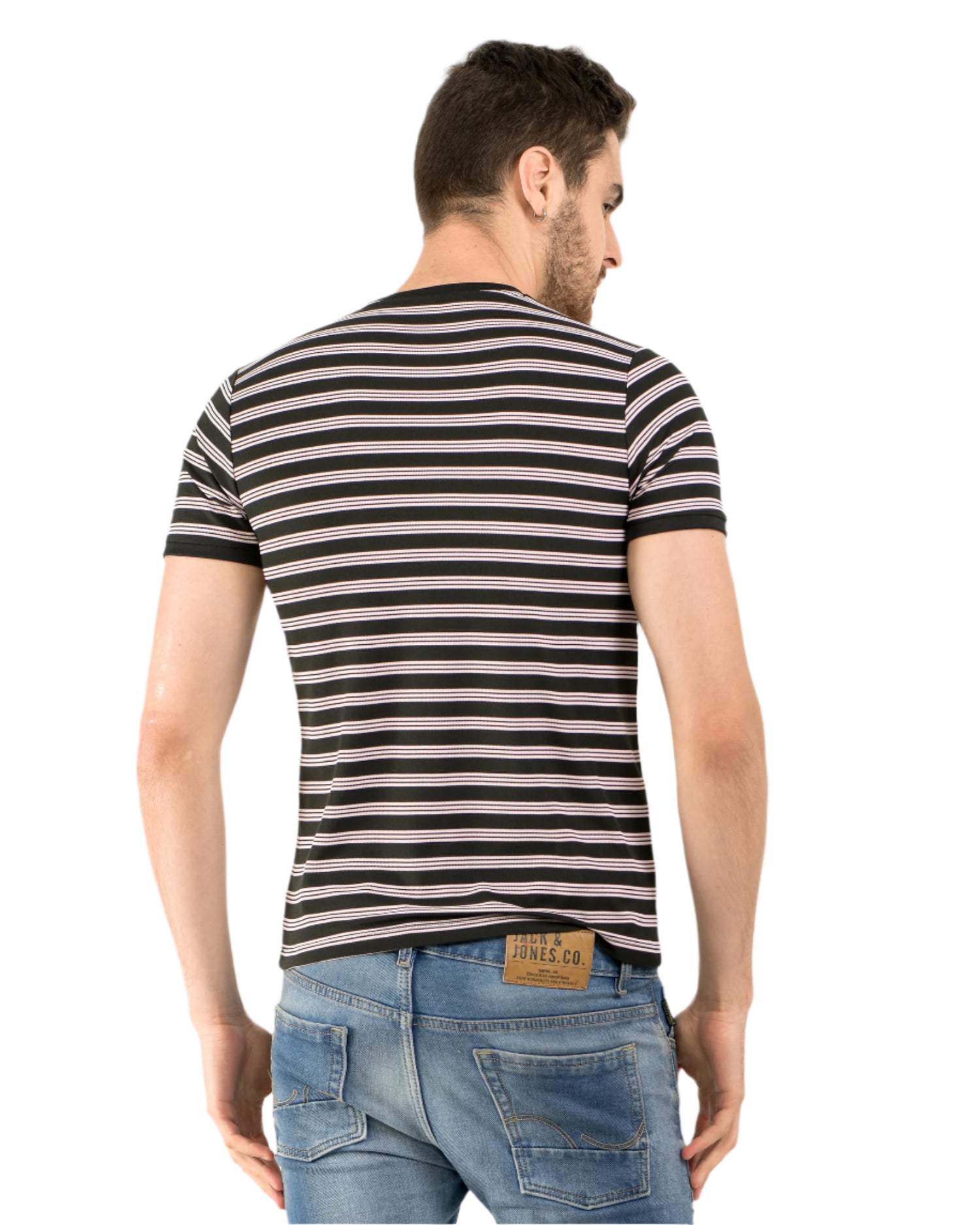 Stripe End Tees- Black