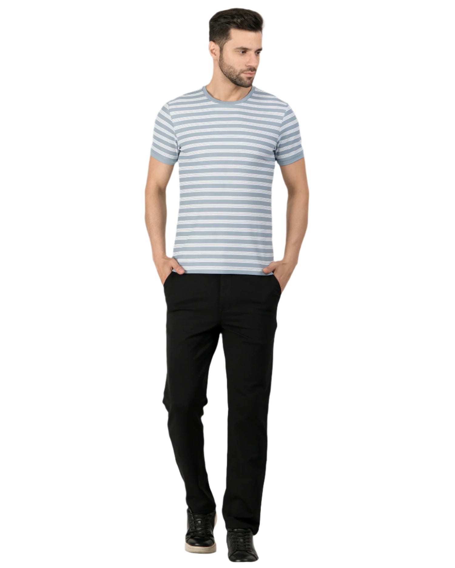 Stripe End Tees – Sky Blue