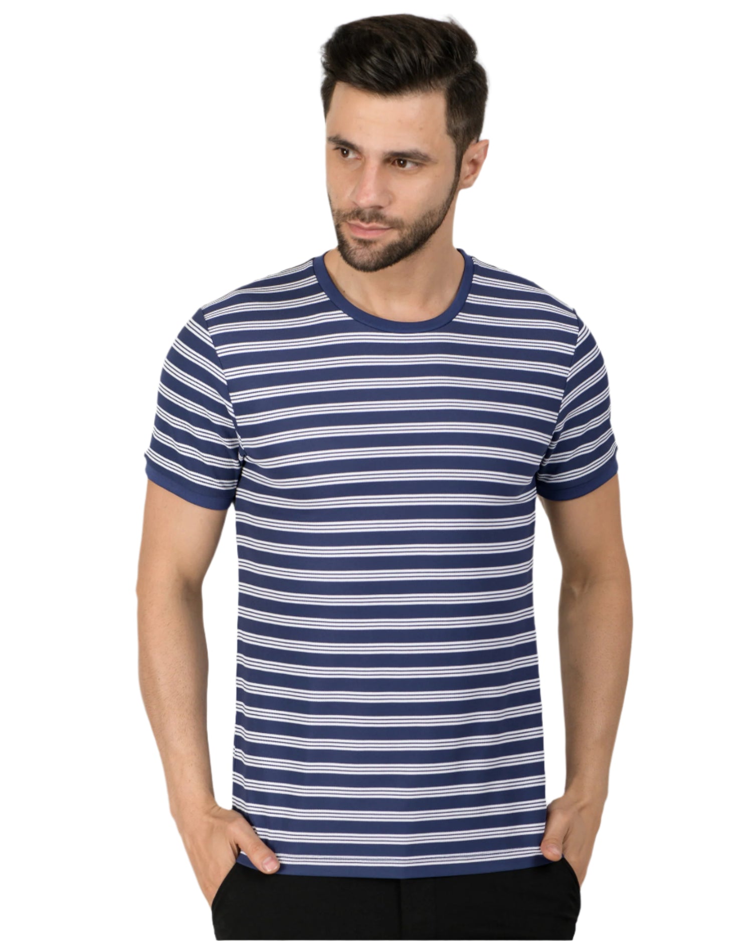 Stripe End Tees – Navy