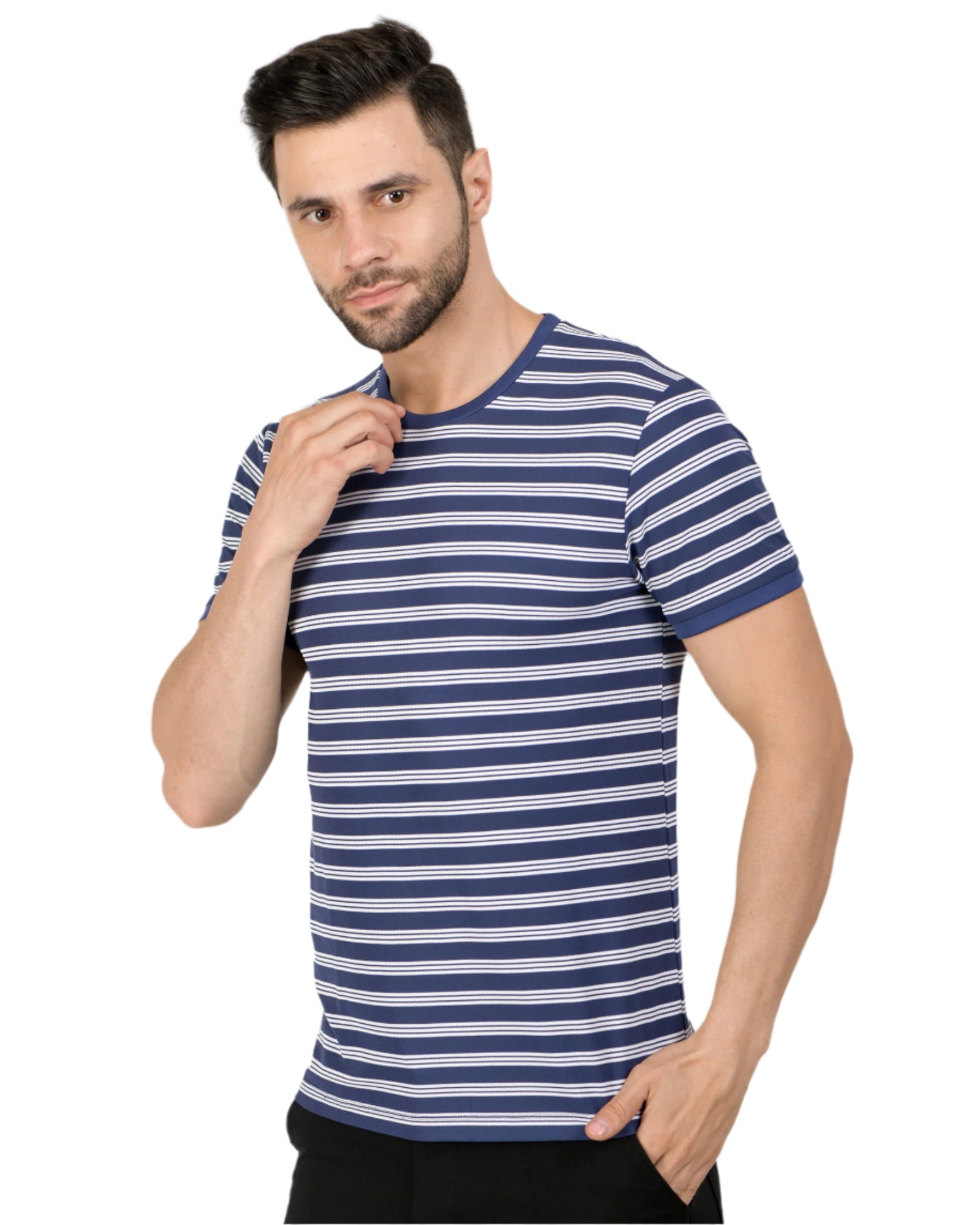 Stripe End Tees – Navy