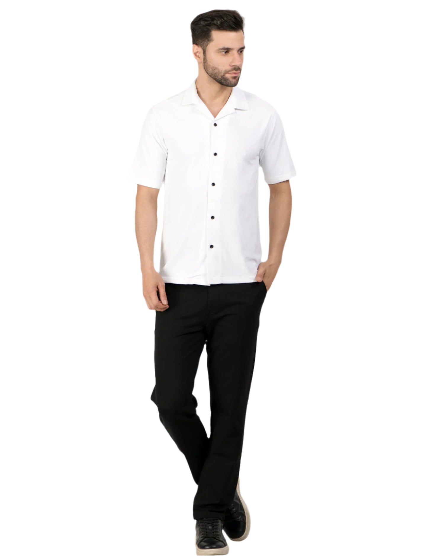 Retro Knit Shirt Plain – White