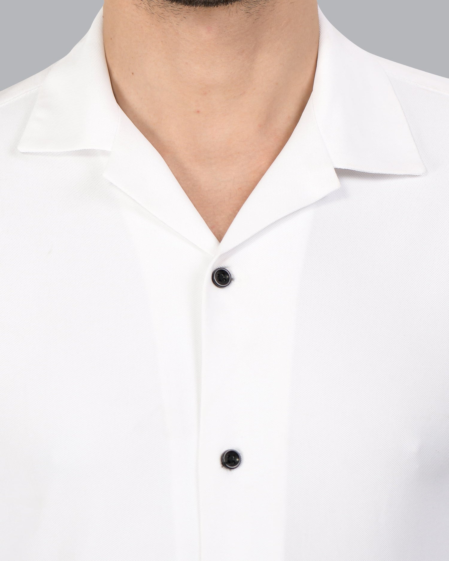 Retro Knit Shirt Plain – White