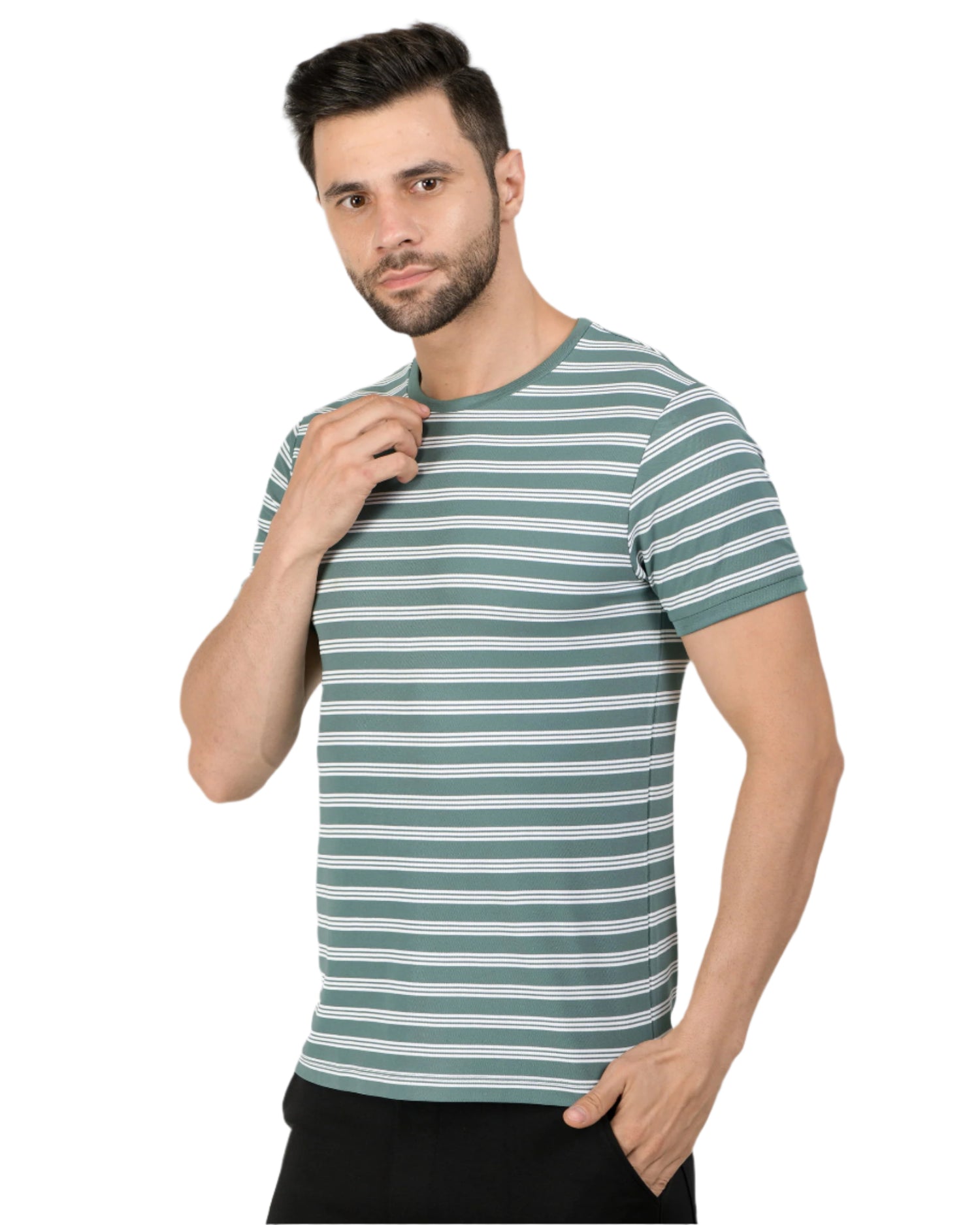 Stripe End Tees – Green