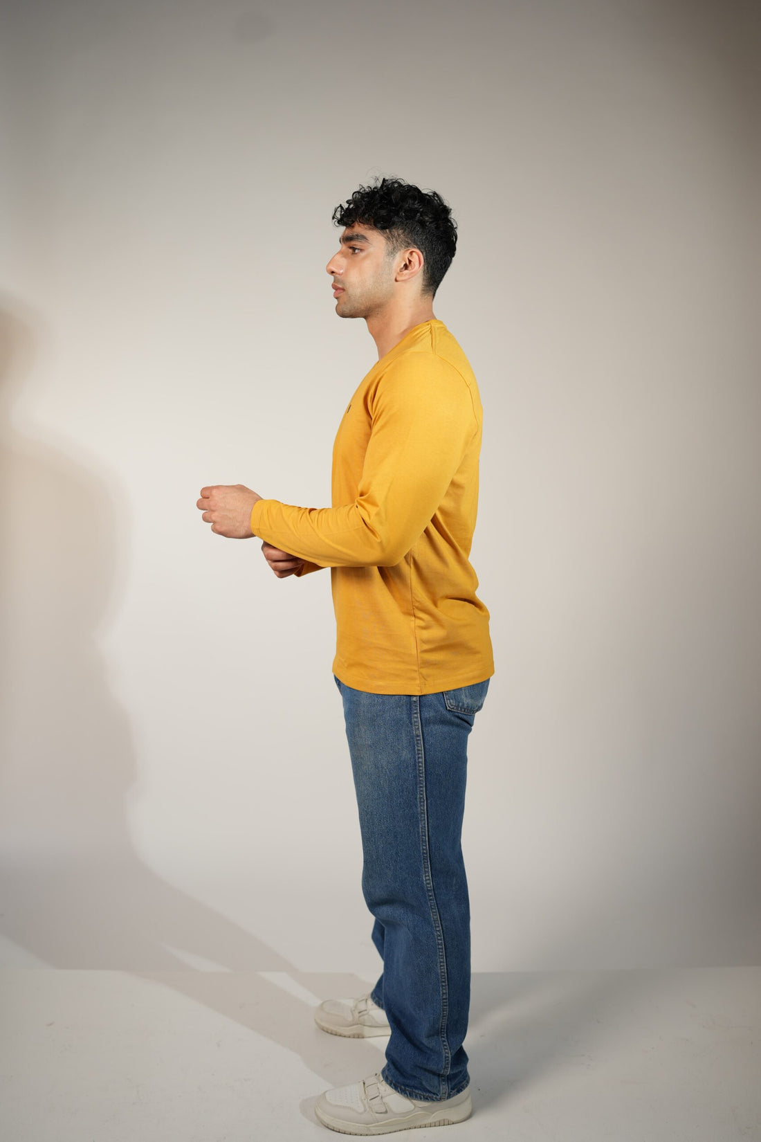 Round Neck Full Sleeves Comfort Tees Mustard