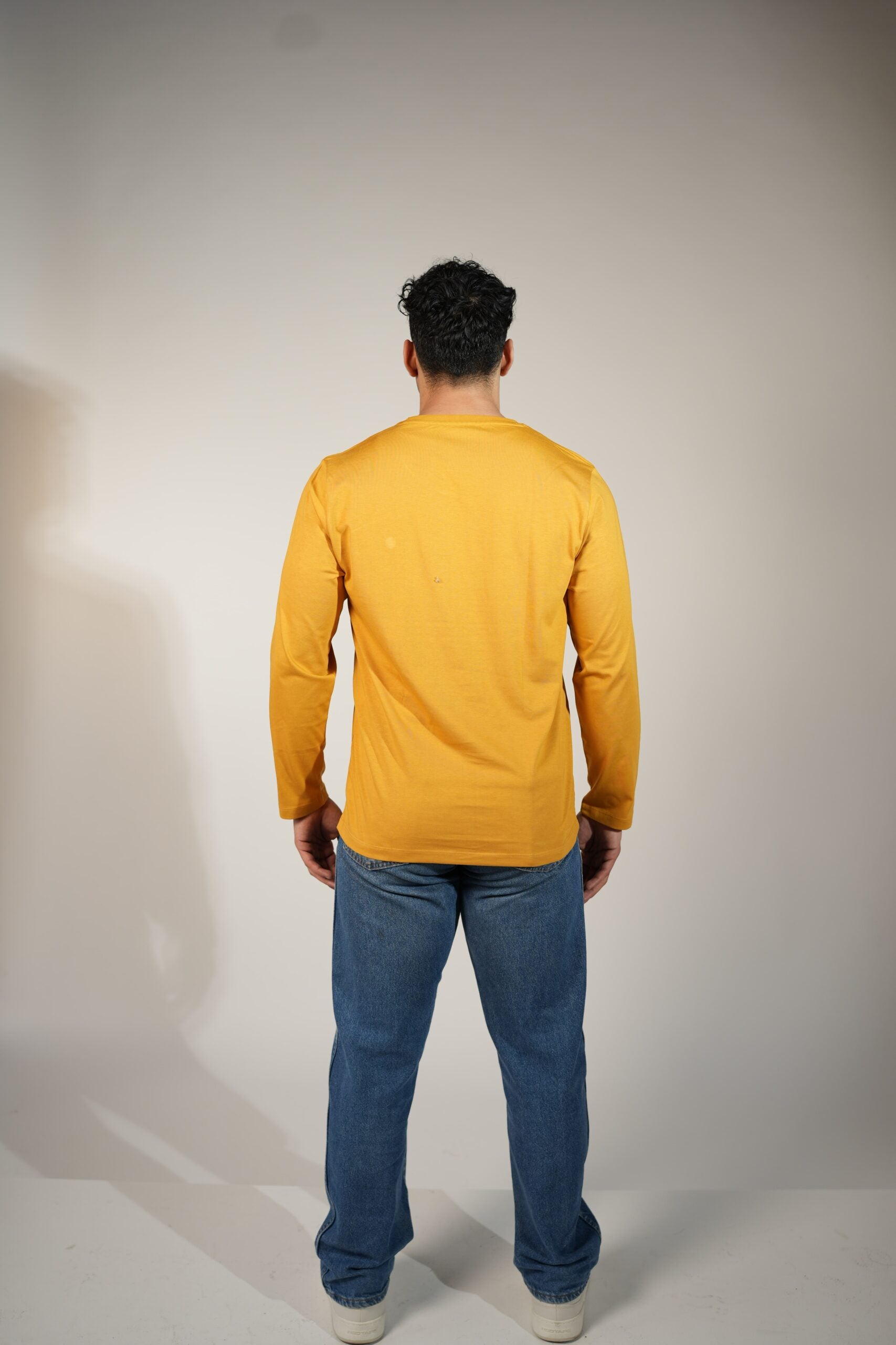 Round Neck Full Sleeves Comfort Tees Mustard