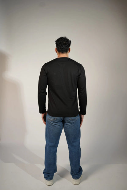 Round Neck Full Sleeves Comfort Tees Black