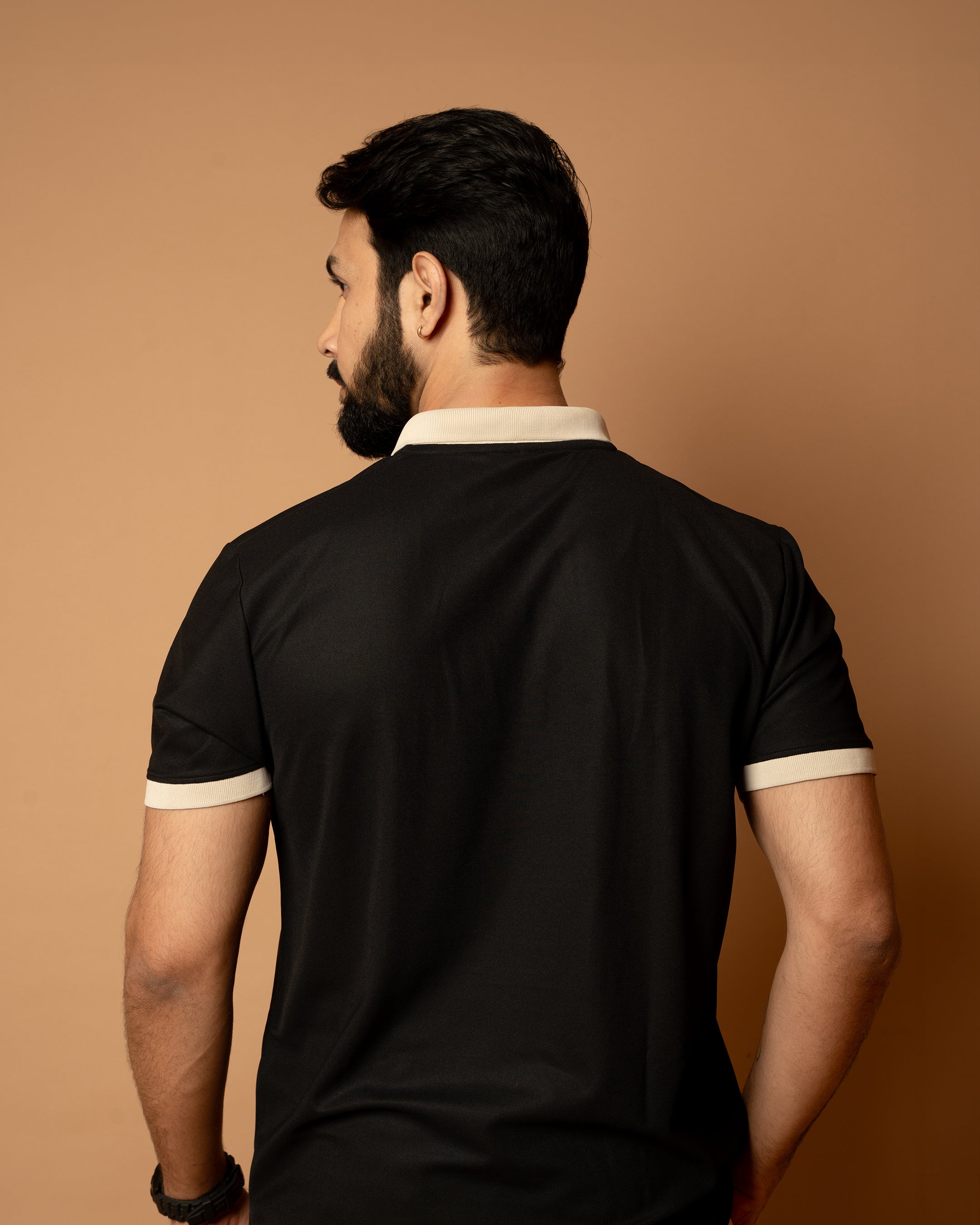 Black Contrast Collar Polo