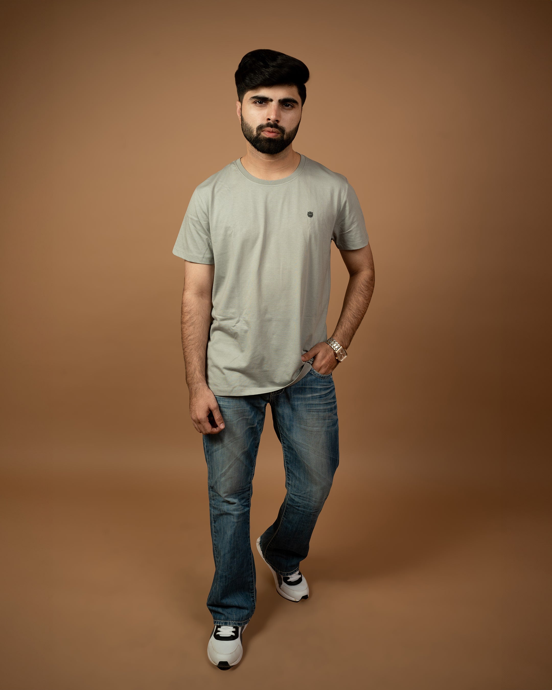 Crew Neck Tees – Light Grey