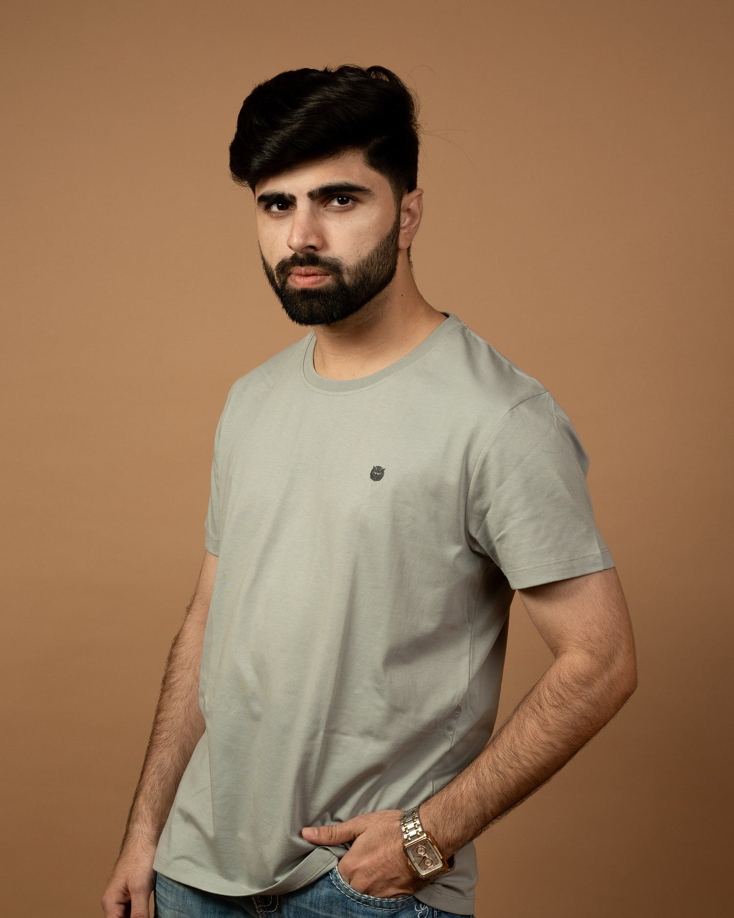 Crew Neck Tees – Light Grey