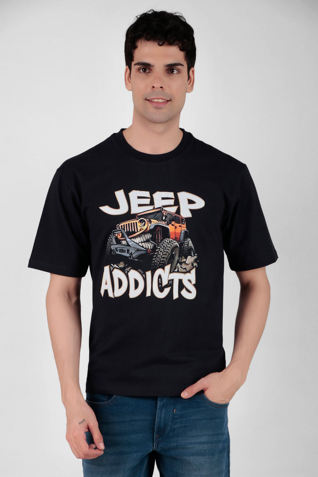 Jeep Printed Black T-Shirt