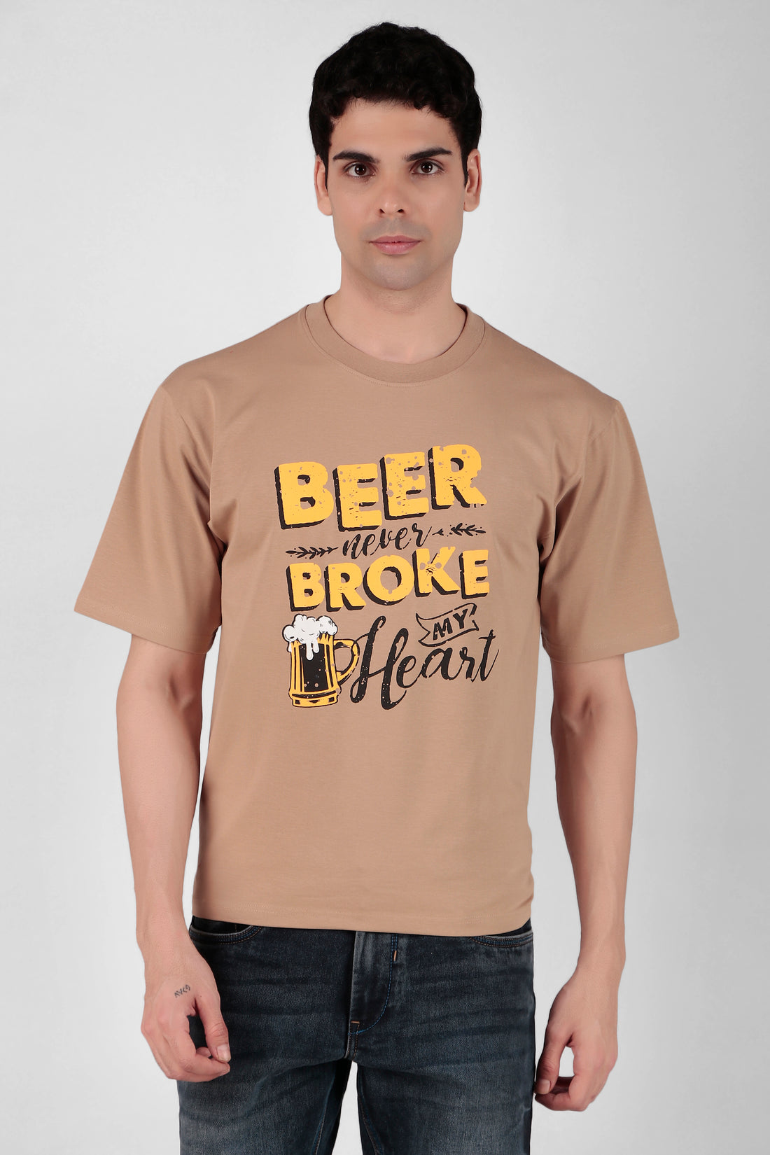 Beer over Broken heart Printed T-Shirt