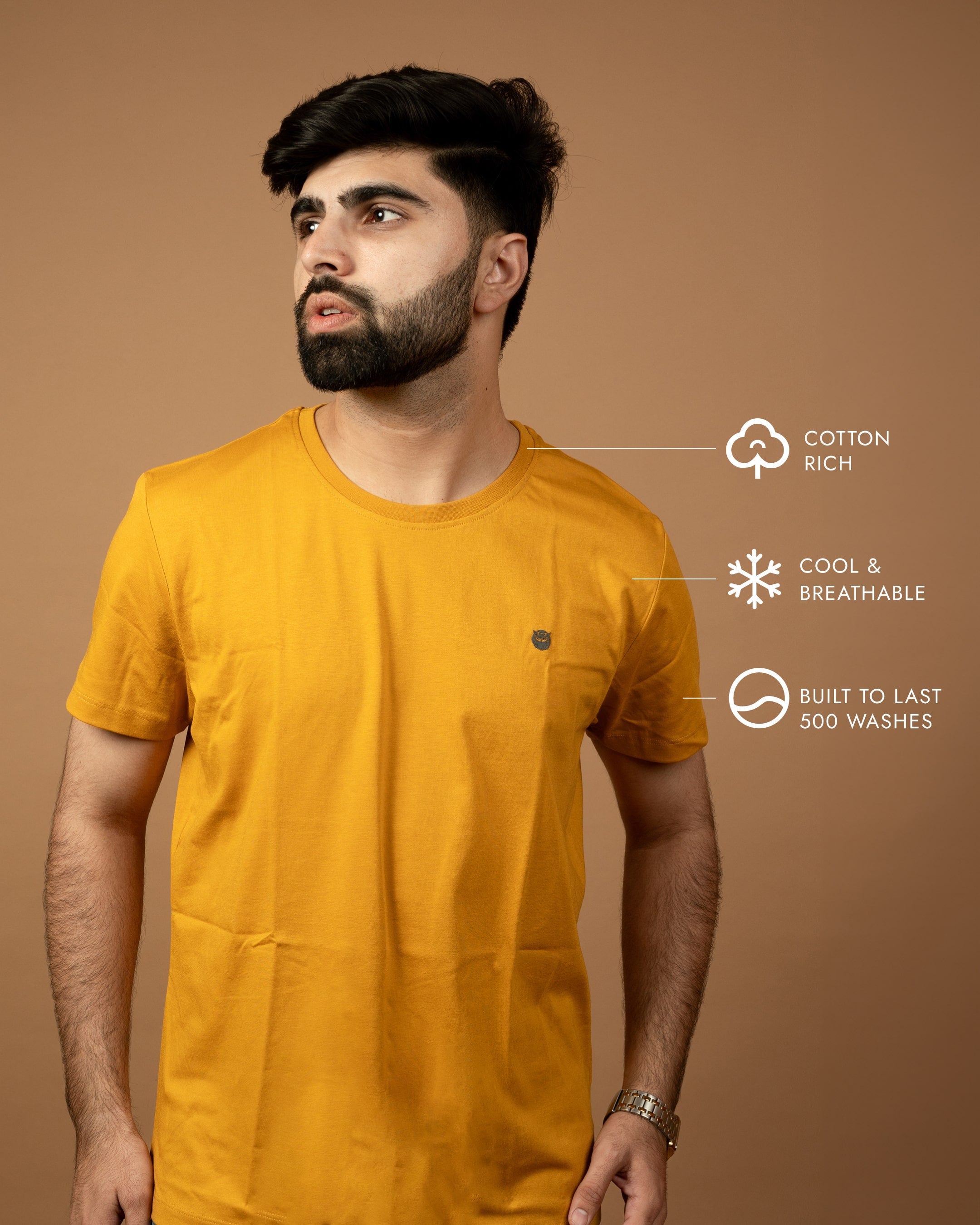 Crew Neck Tees – Mustard