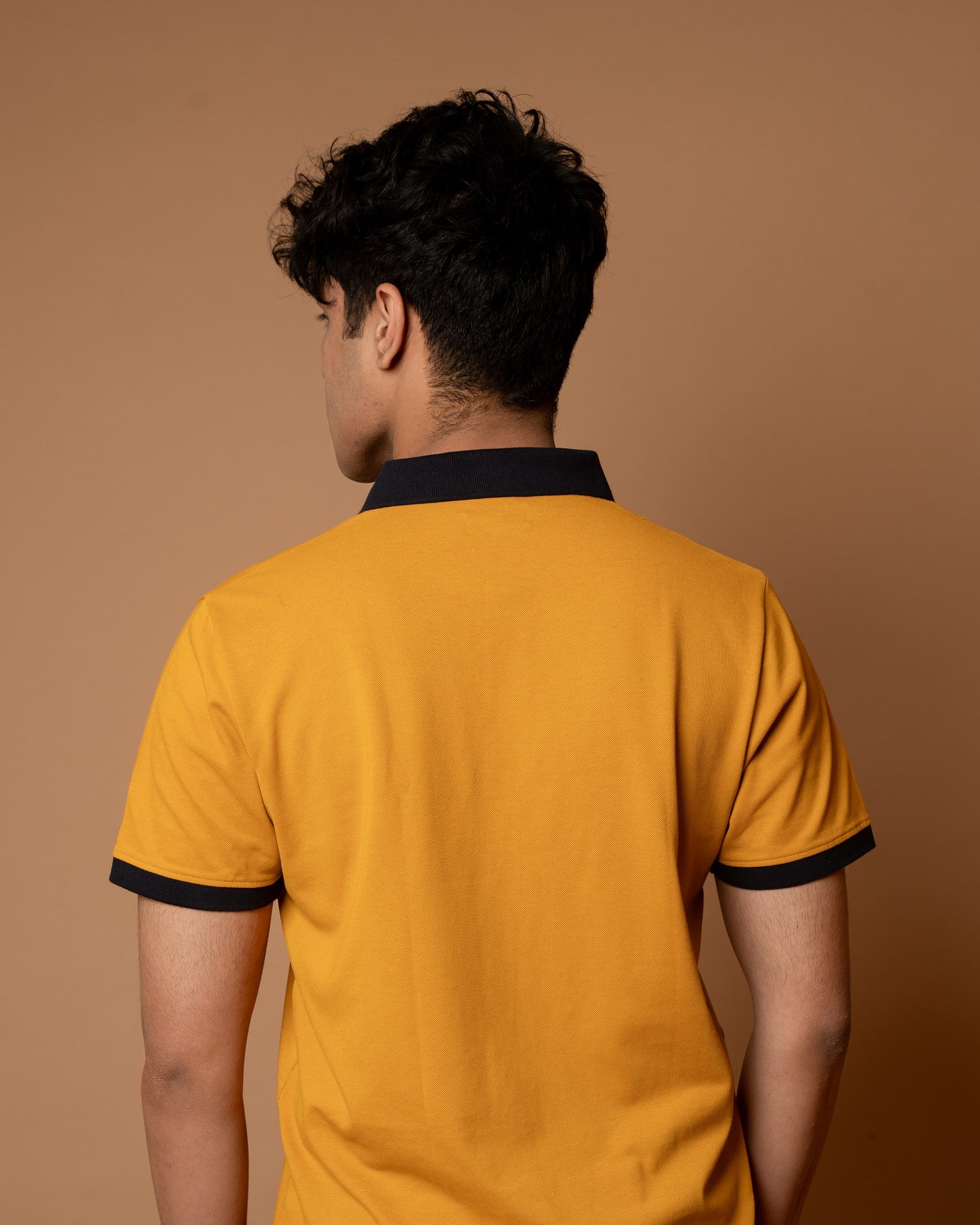 Mustard Contrast Collar Polo