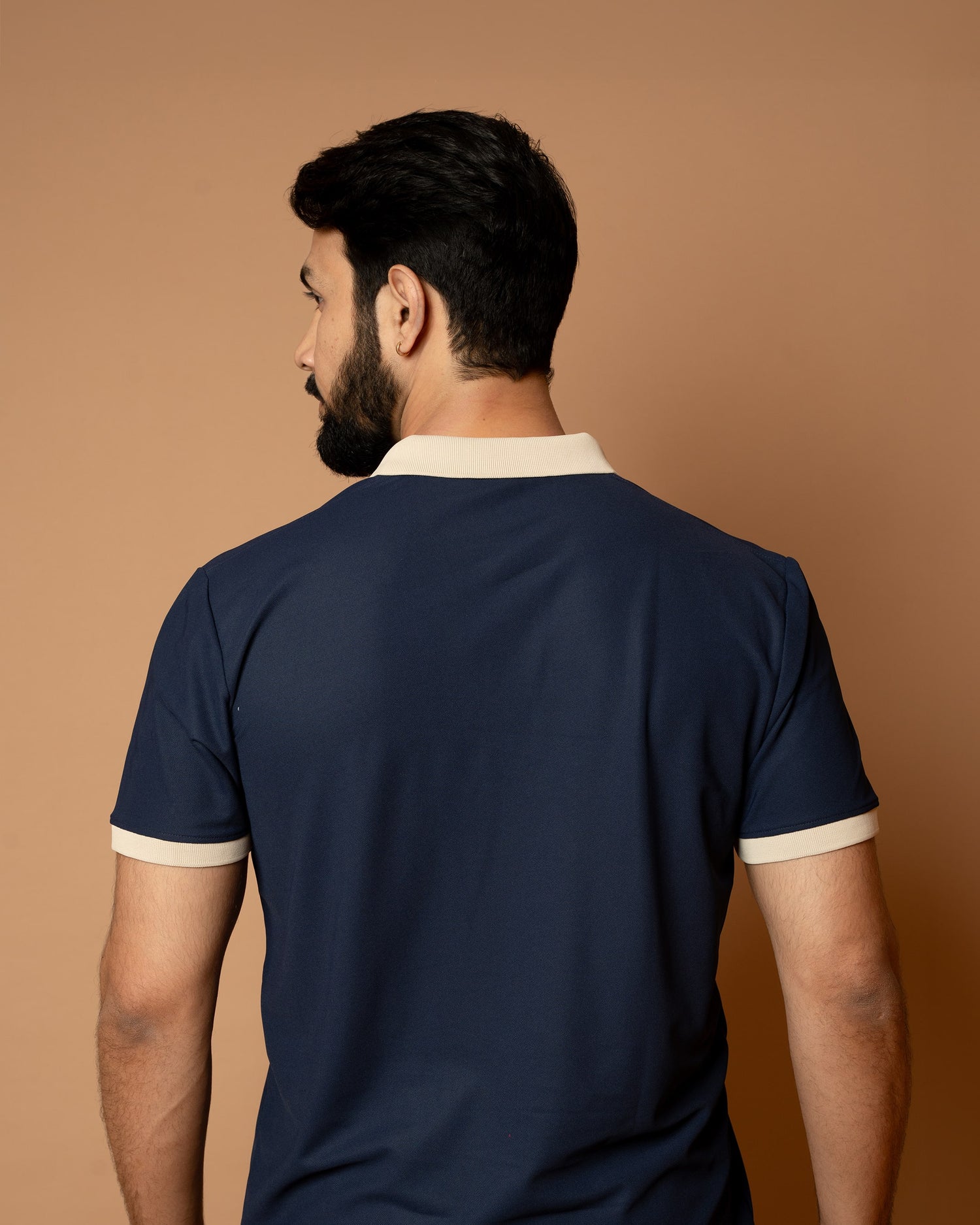 Navy Blue Contrast Collar Polo