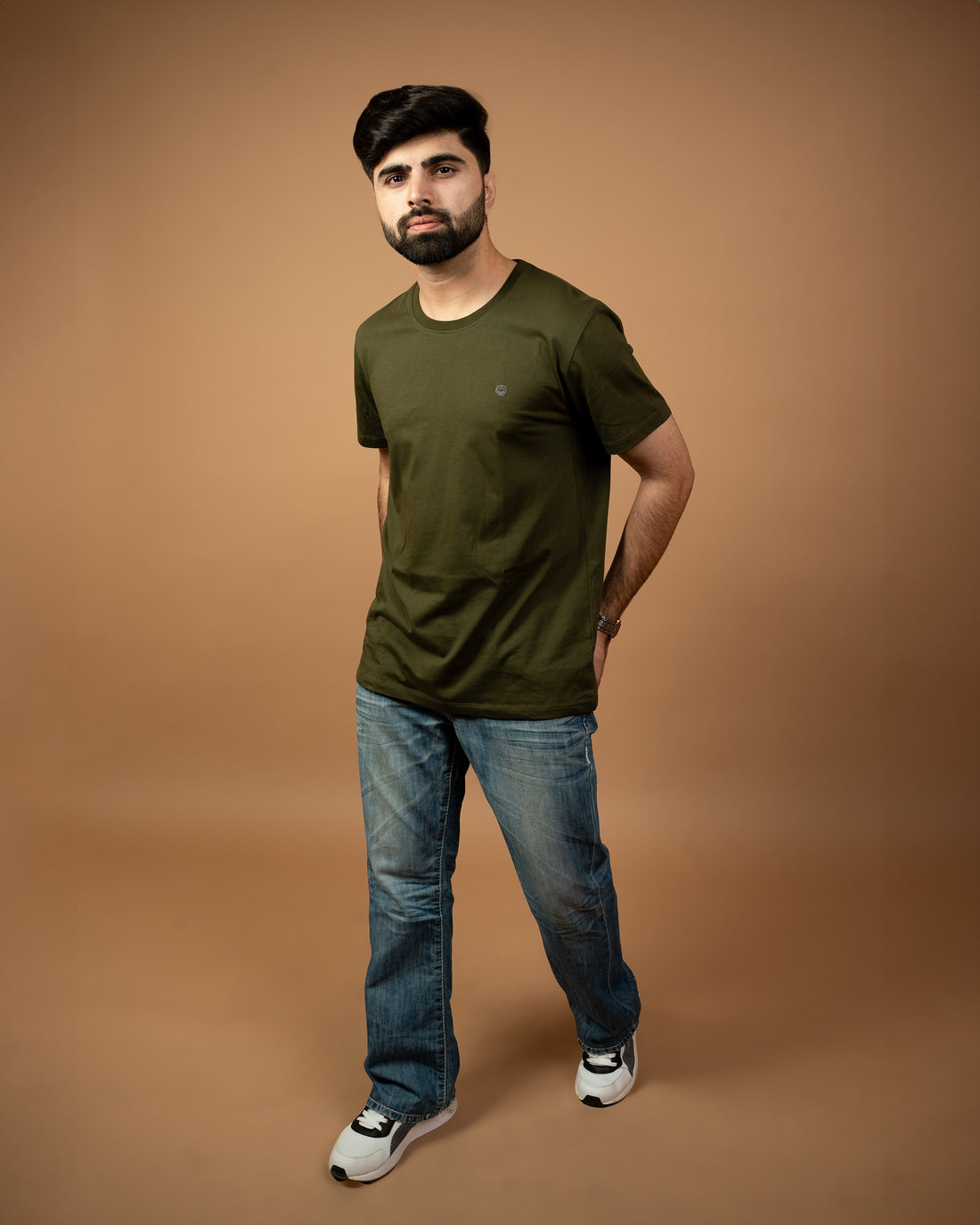 Crew Neck Tees – Olive Green