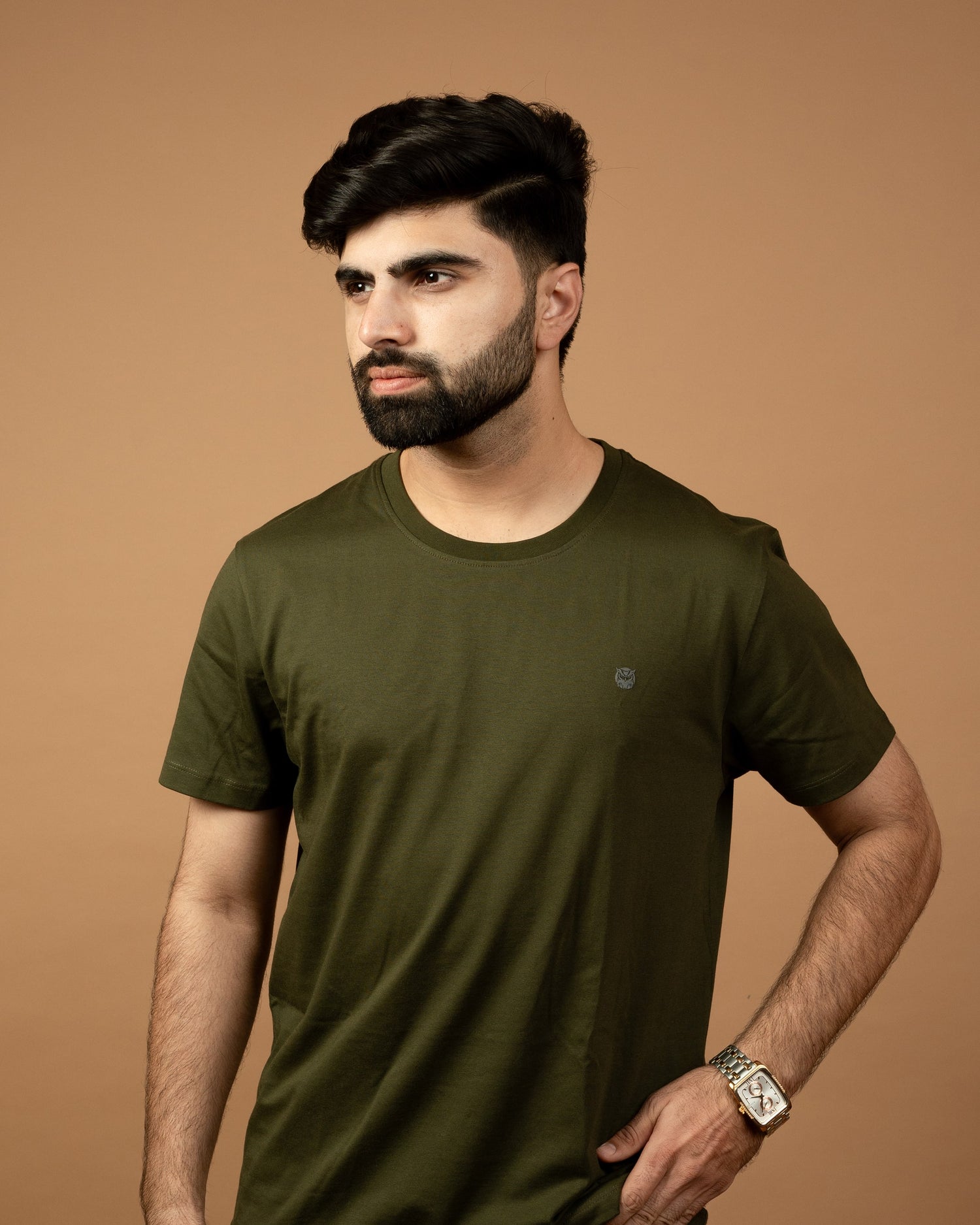 Crew Neck Tees – Olive Green