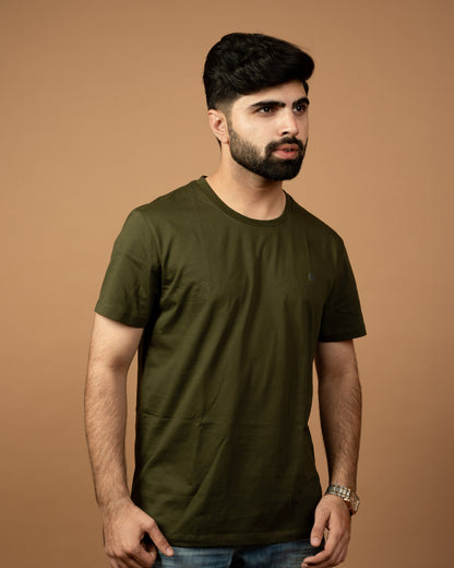 Crew Neck Tees – Olive Green