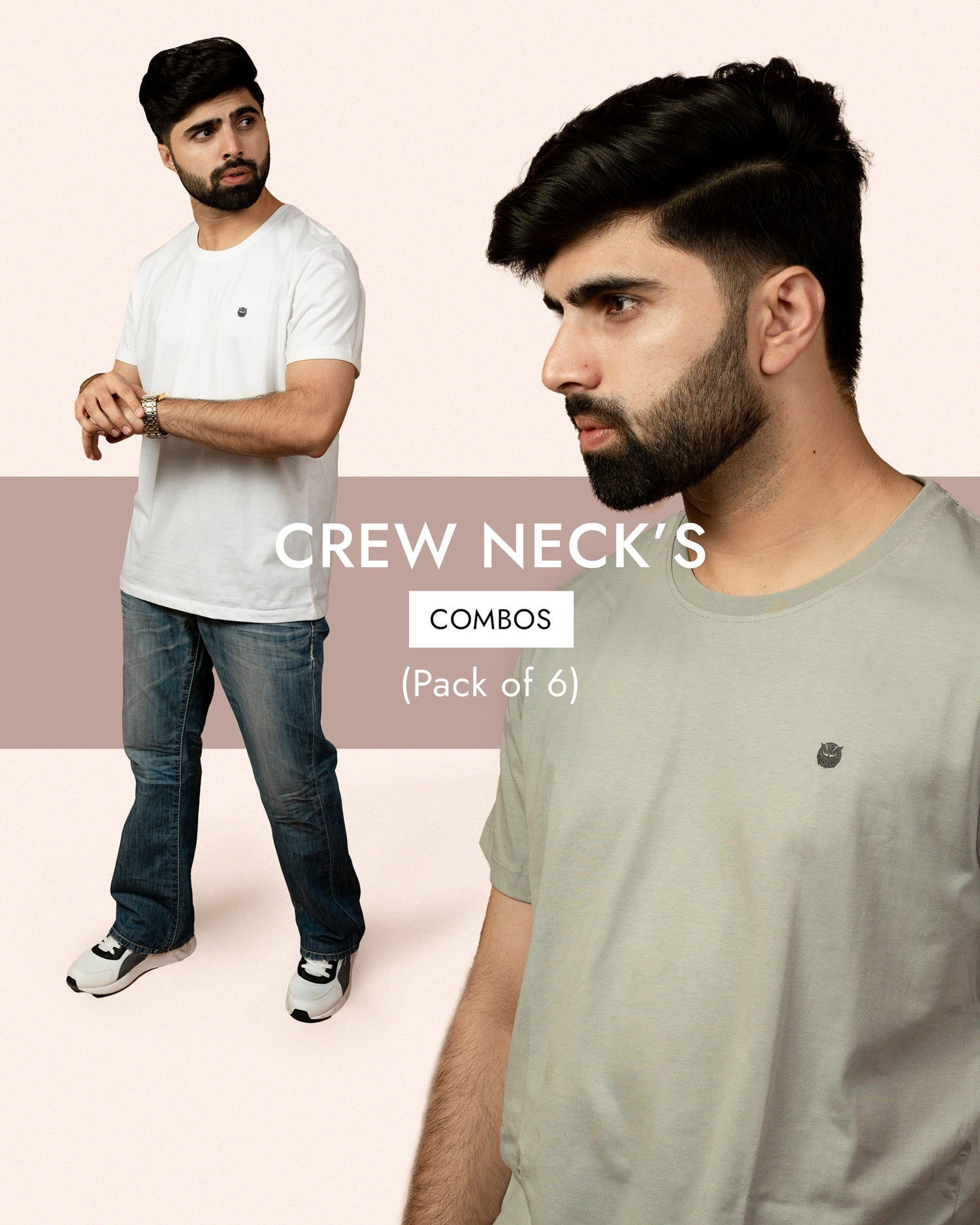 Pack Of 6 Crew Neck T-shirts