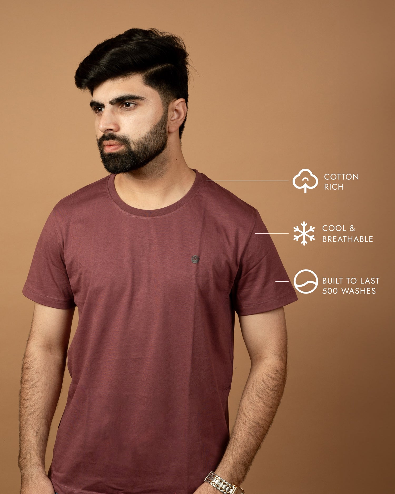 Crew Neck Tees – Dusty Rose