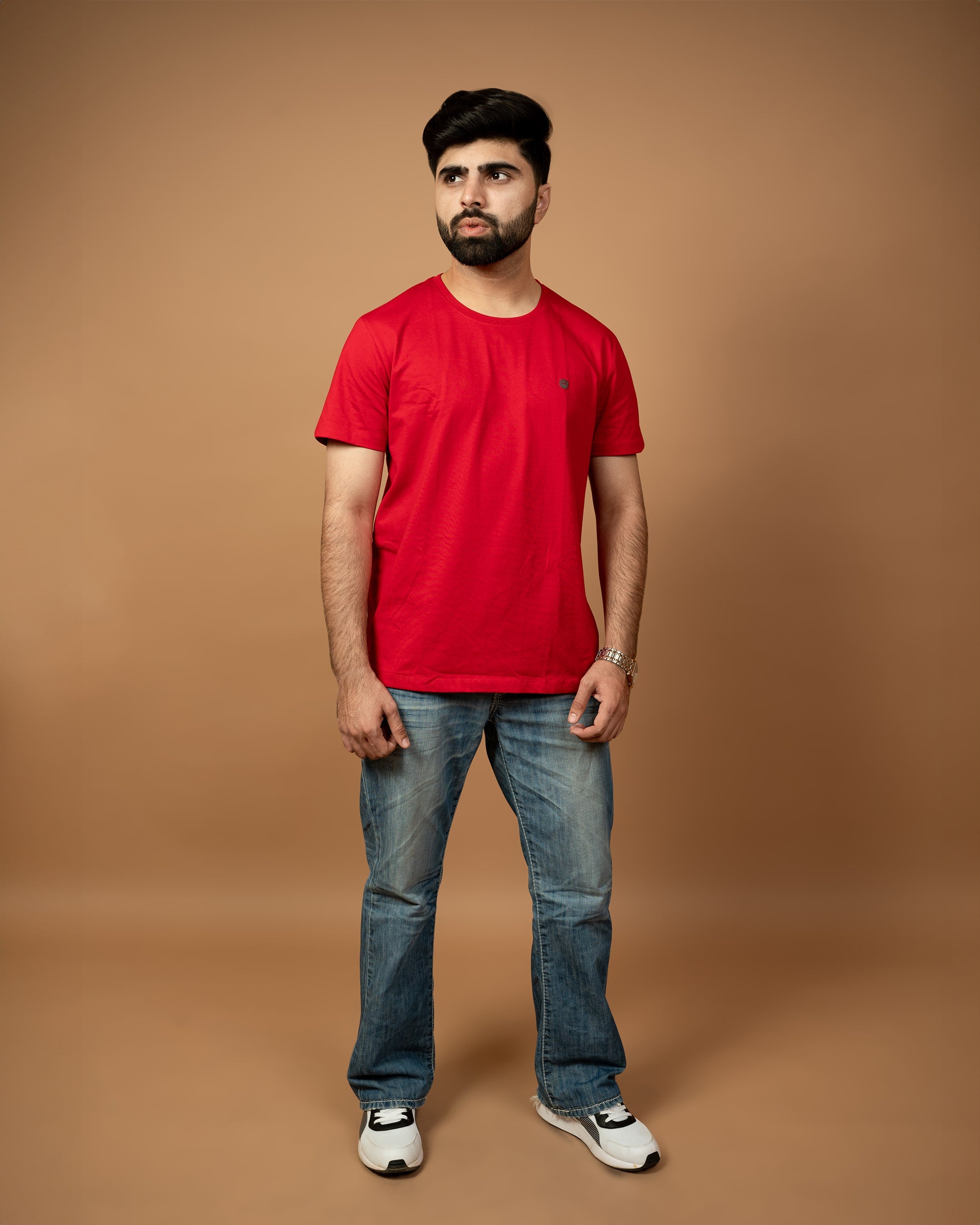 Crew Neck Tees - Red