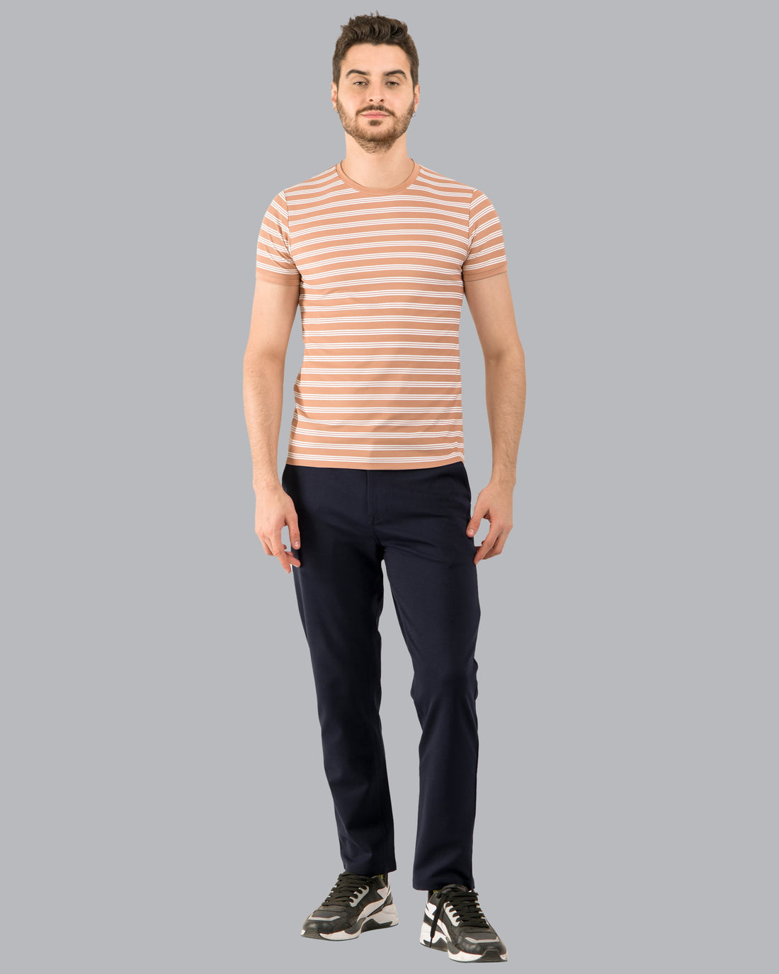 Stripe End Tees – Peach