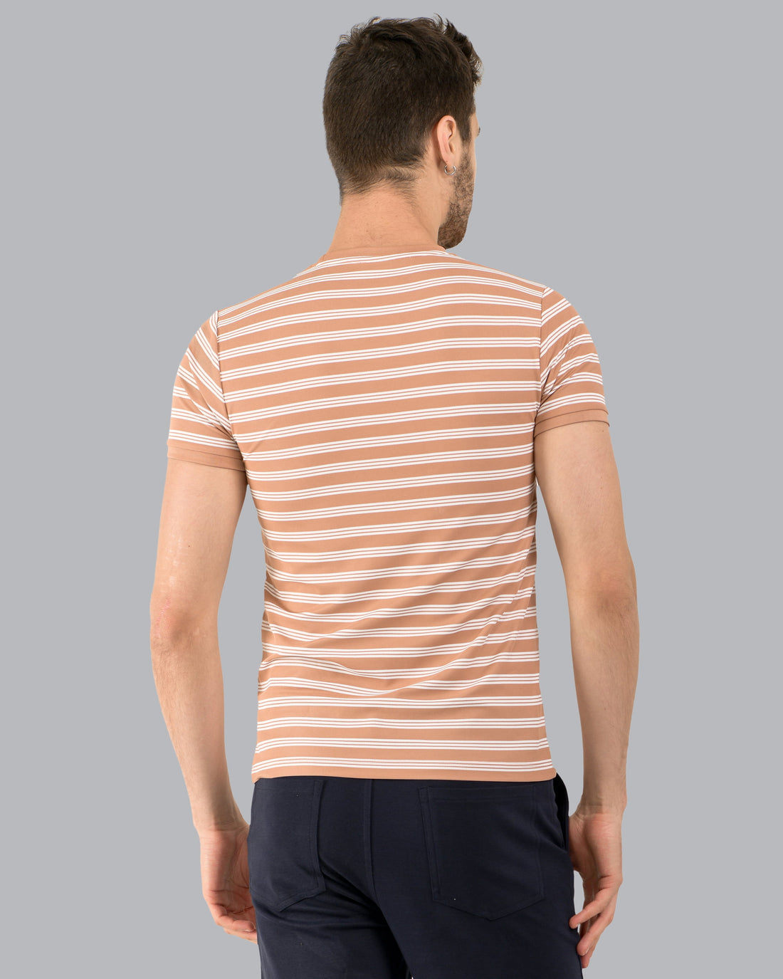 Stripe End Tees – Peach