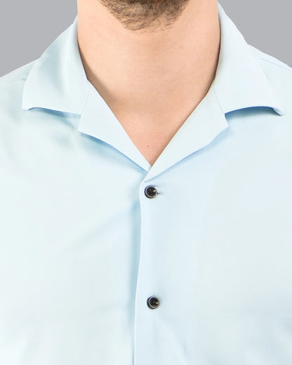 Retro Knit Shirts Plain – Sky