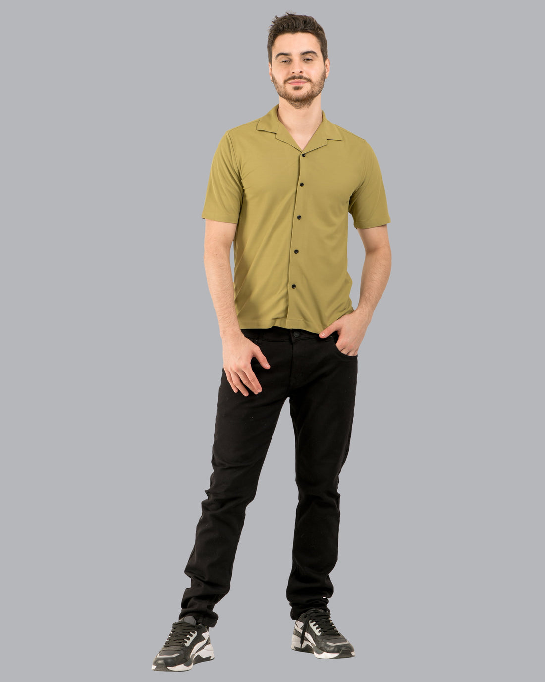 Retro Knit Shirts Plain – Khaki