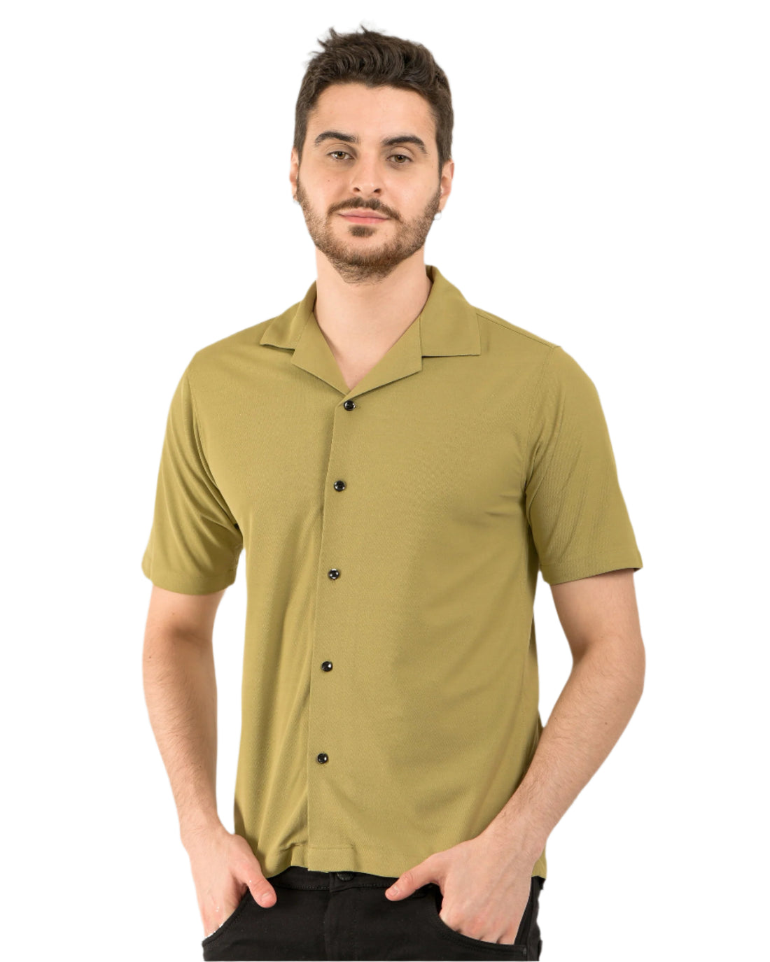 Retro Knit Shirt Plain – Khaki