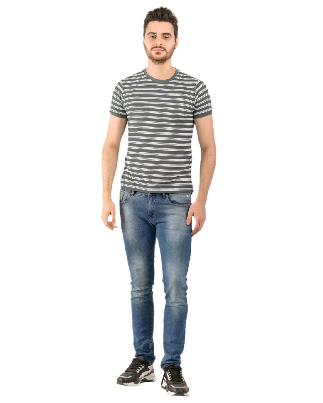 Stripe End Tees – Grey
