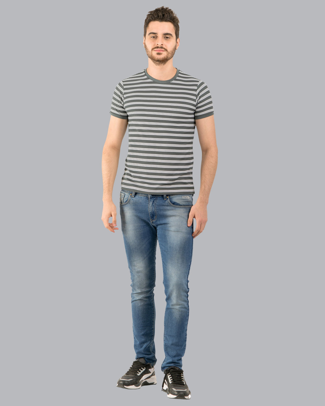 Stripe End Tees – Grey