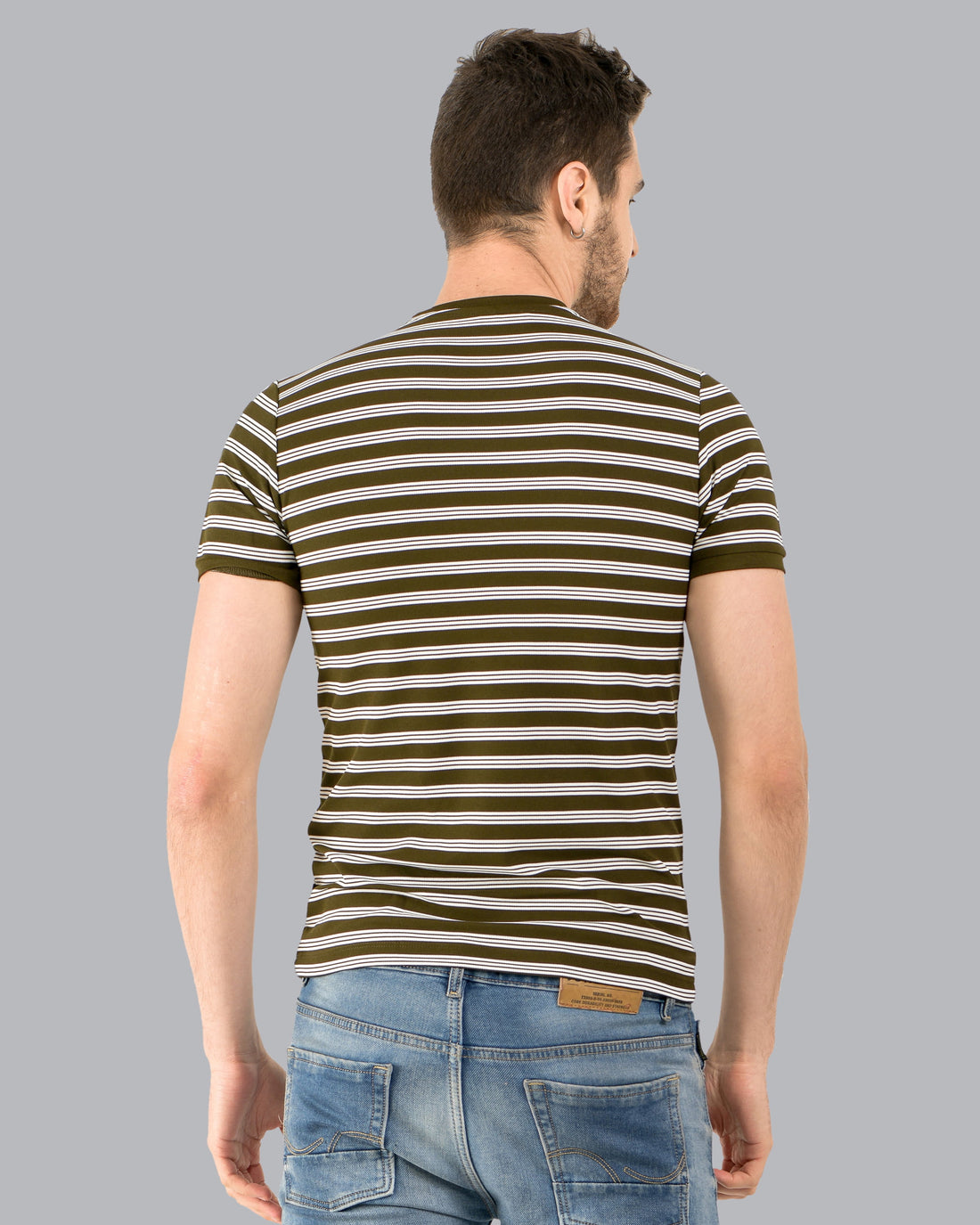 Stripe End Tees – Olive