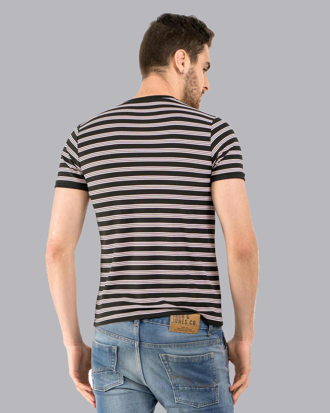 Stripe End Tees- Black